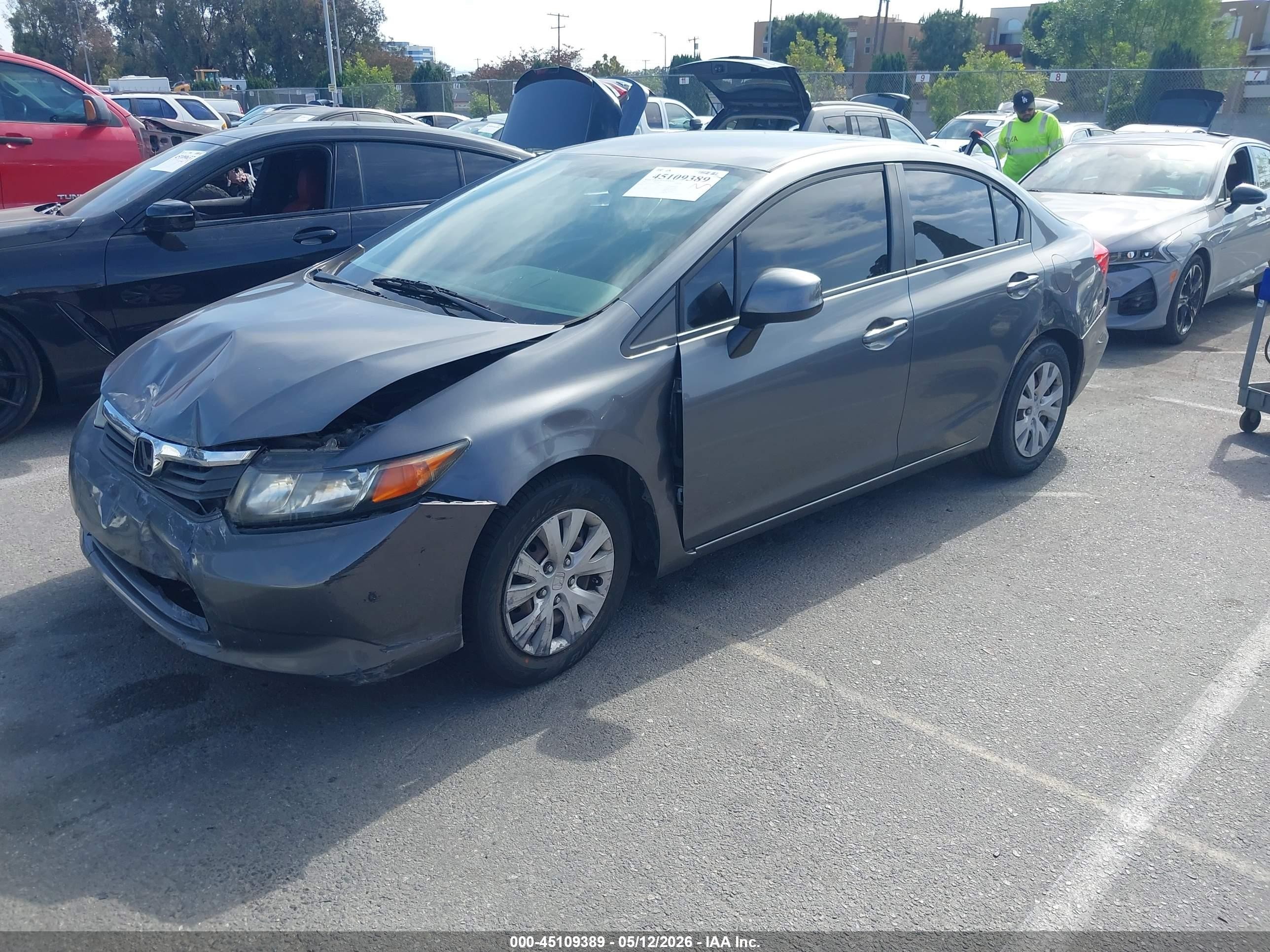2012 Honda Civic Lx Серый vin: 19XFB2F57CE339336