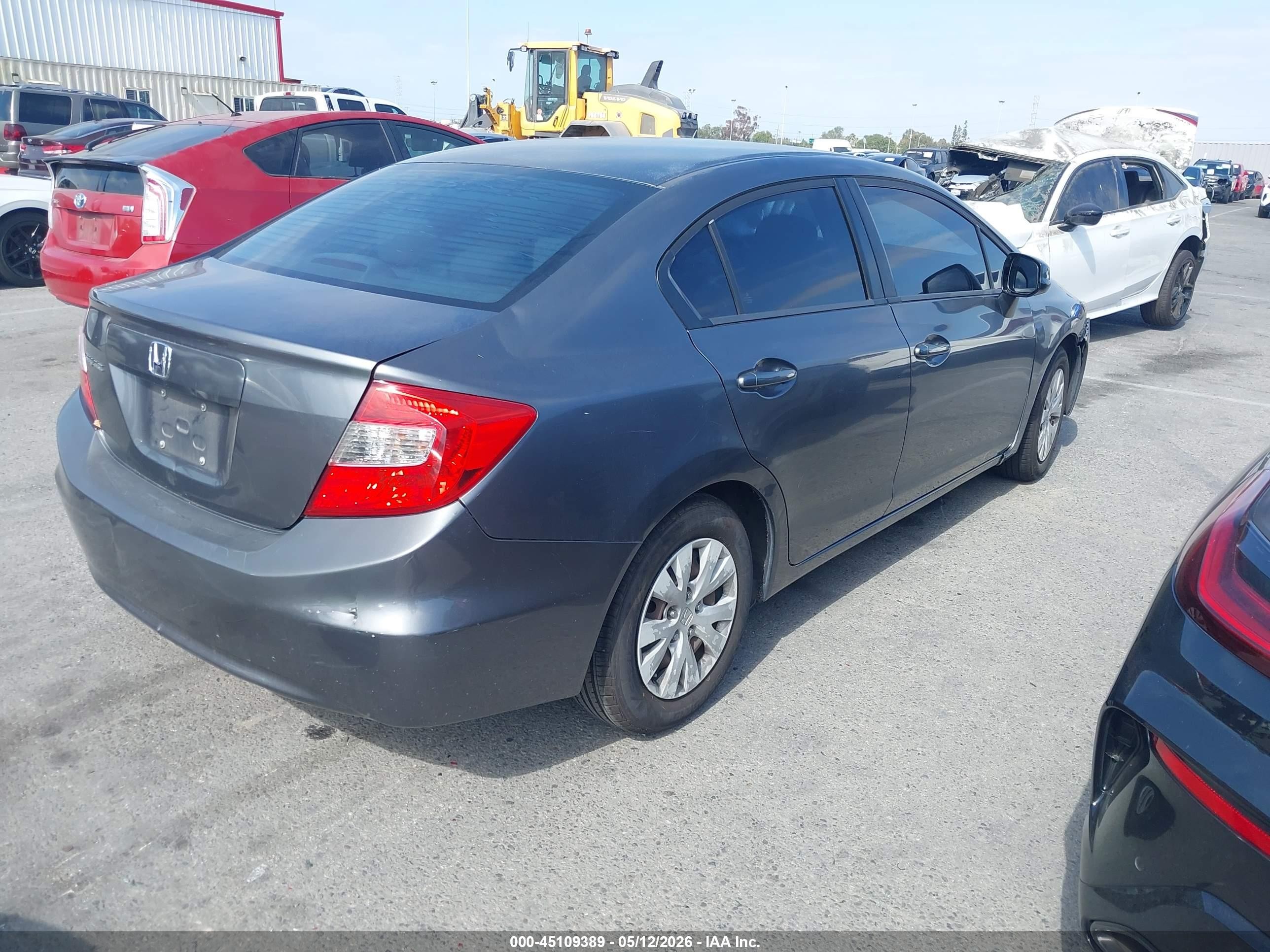 2012 Honda Civic Lx Серый vin: 19XFB2F57CE339336