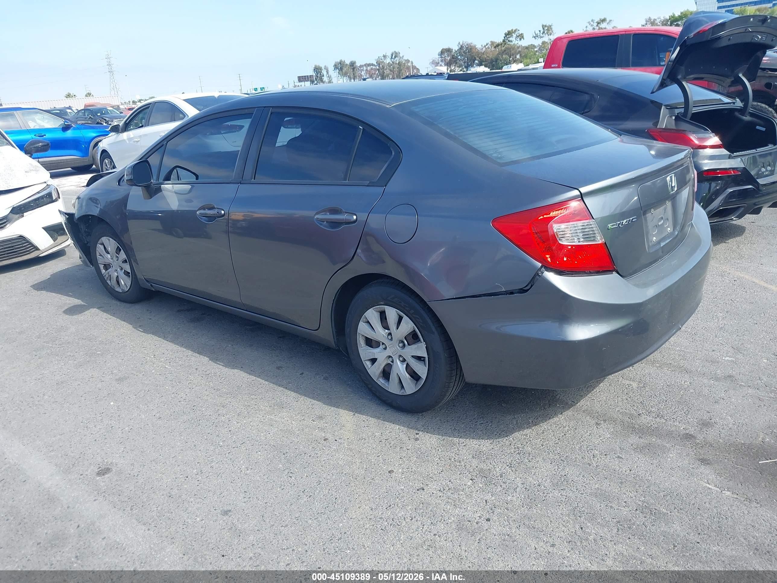 2012 Honda Civic Lx Серый vin: 19XFB2F57CE339336
