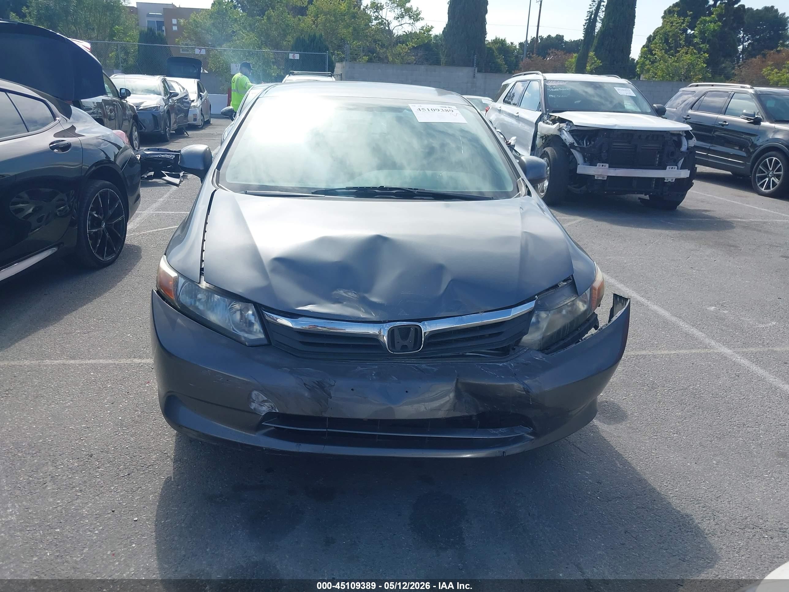 2012 Honda Civic Lx Серый vin: 19XFB2F57CE339336