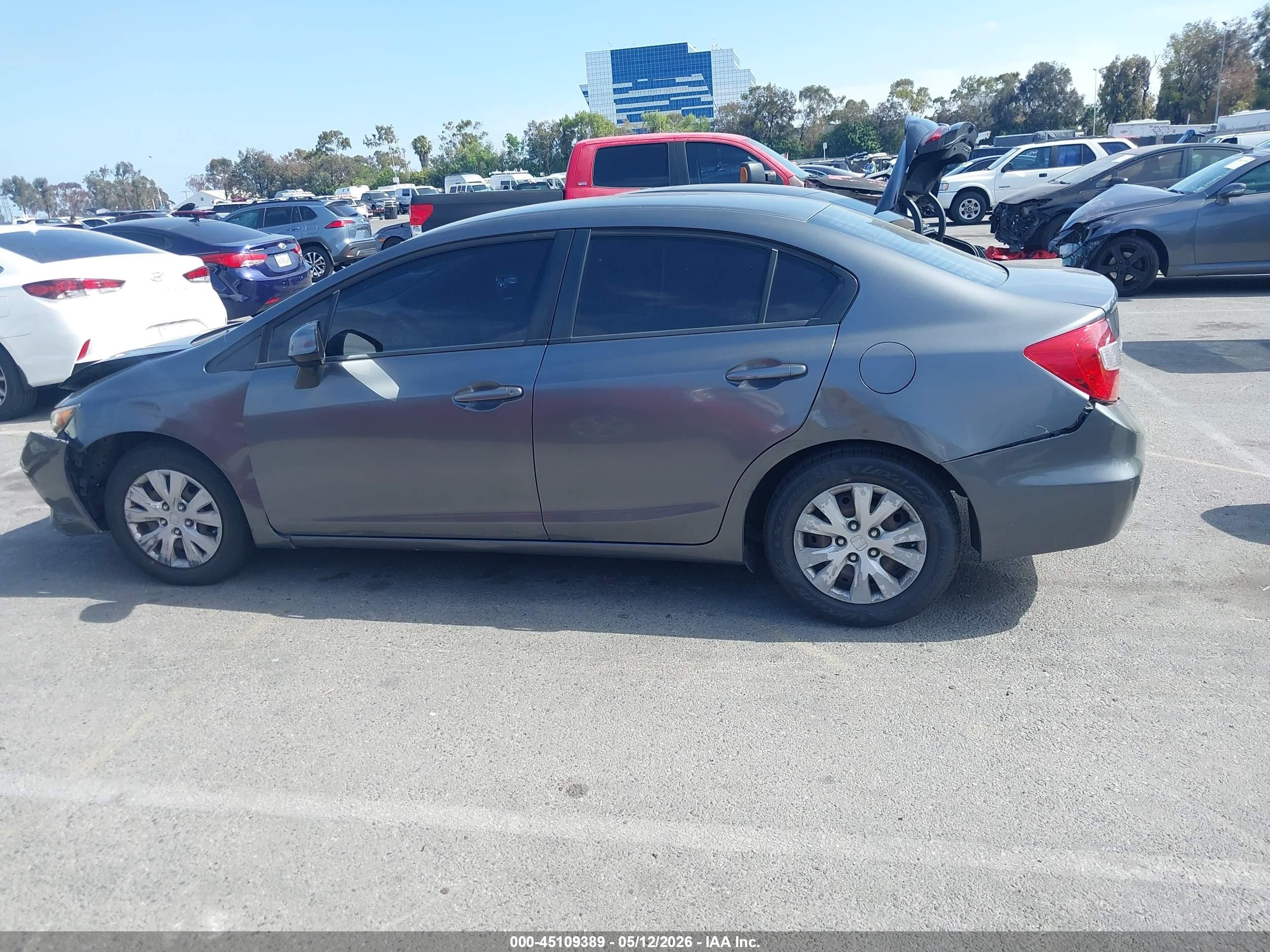 2012 Honda Civic Lx Серый vin: 19XFB2F57CE339336