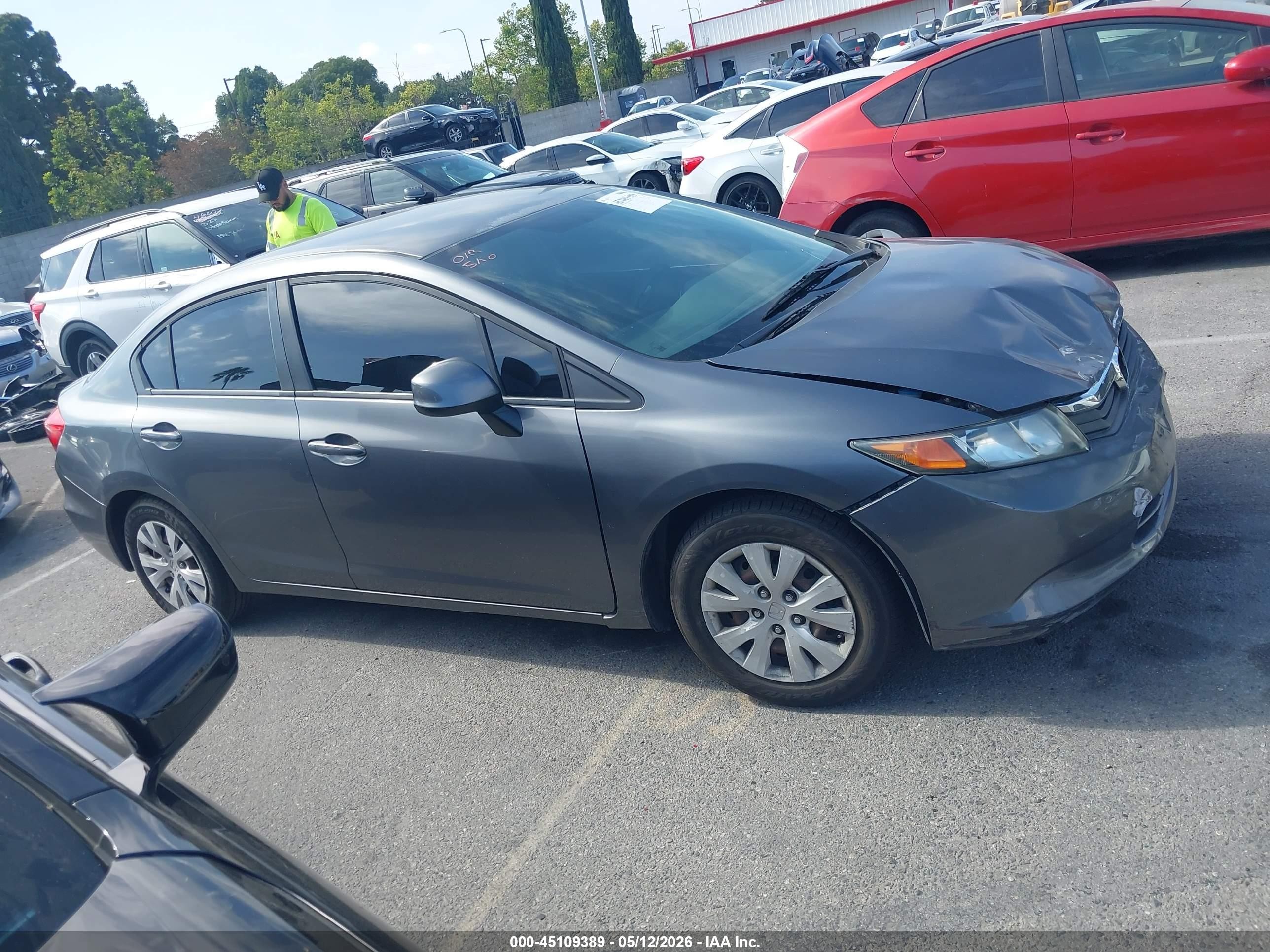 2012 Honda Civic Lx Серый vin: 19XFB2F57CE339336