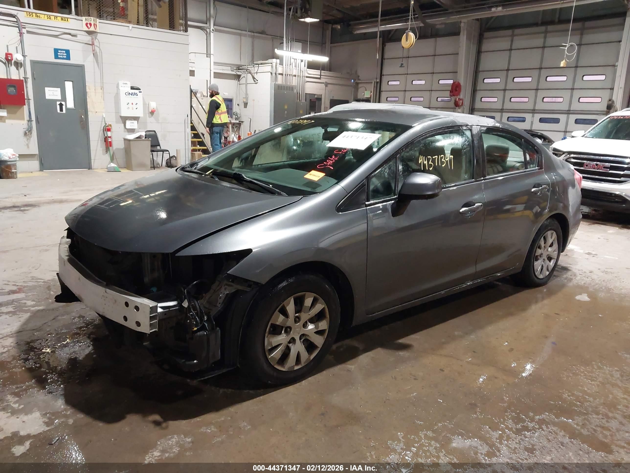 2012 Honda Civic Lx Gray vin: 19XFB2F57CE341992