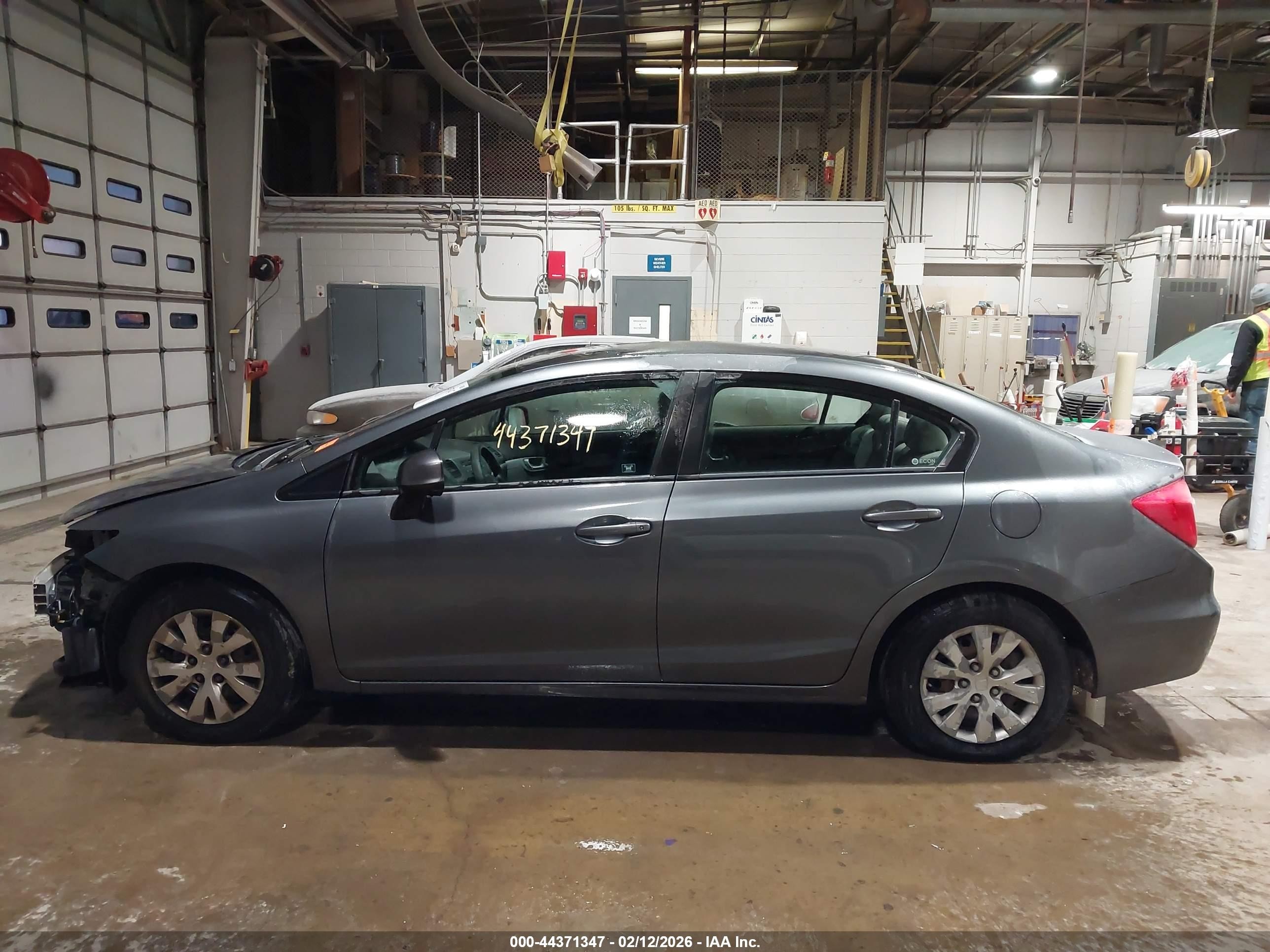 2012 Honda Civic Lx Gray vin: 19XFB2F57CE341992