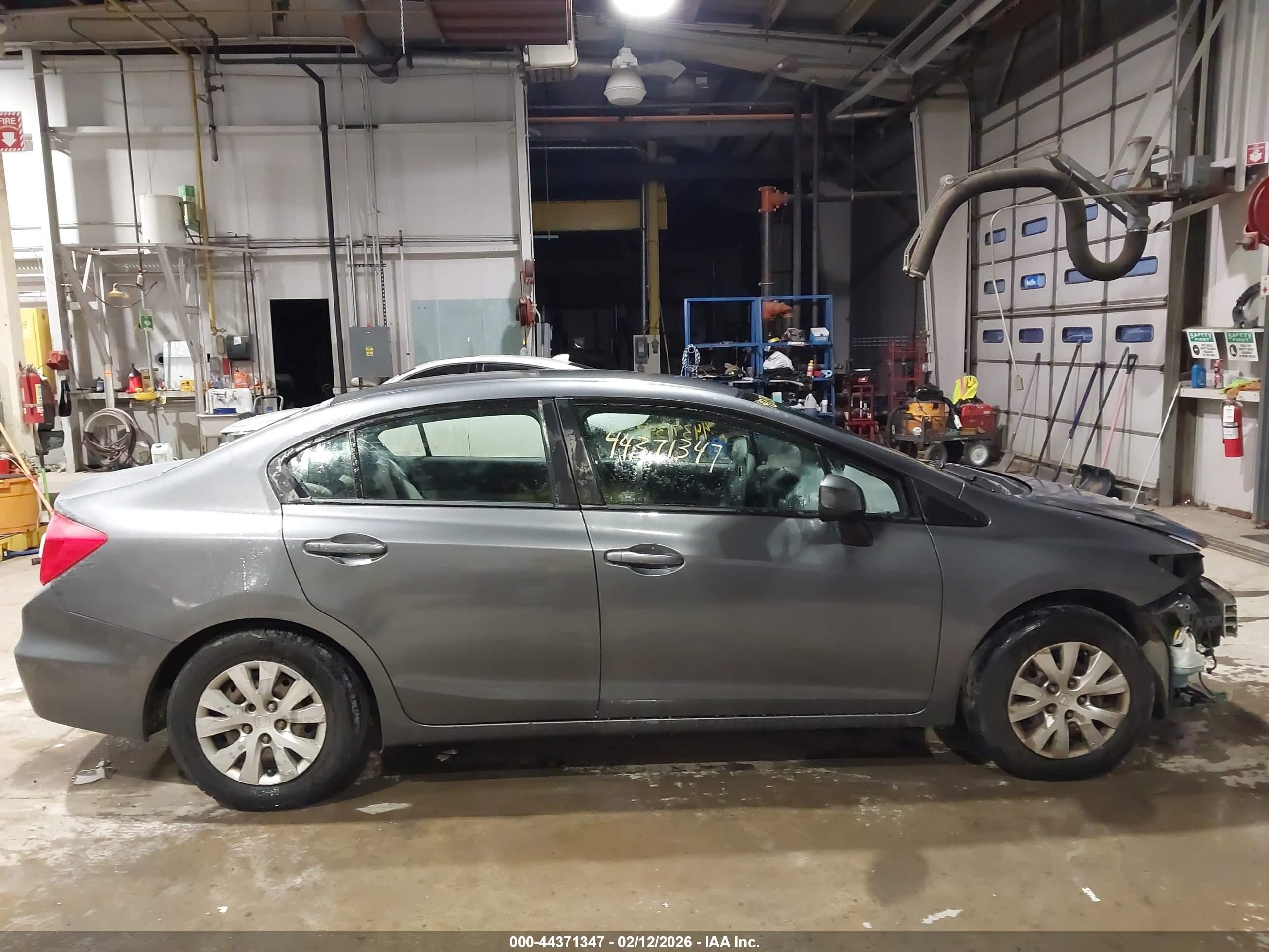 2012 Honda Civic Lx Gray vin: 19XFB2F57CE341992