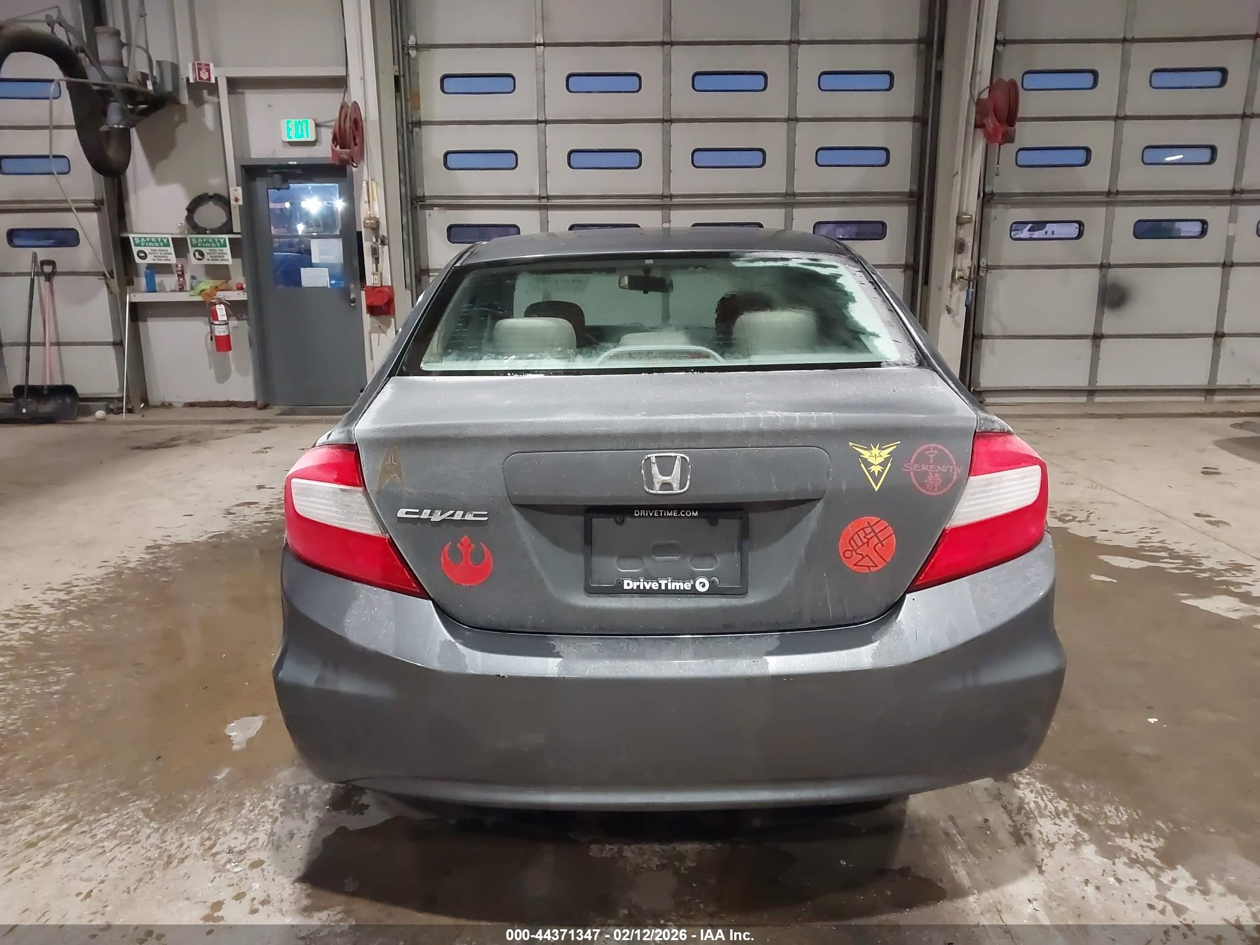 2012 Honda Civic Lx Gray vin: 19XFB2F57CE341992