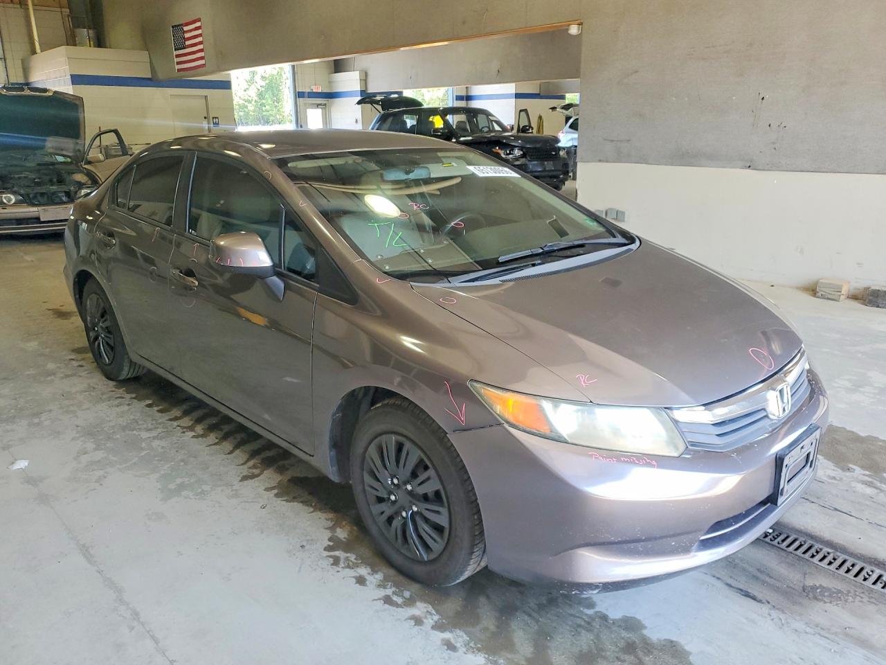 2012 Honda Civic Lx Gray vin: 19XFB2F57CE343418