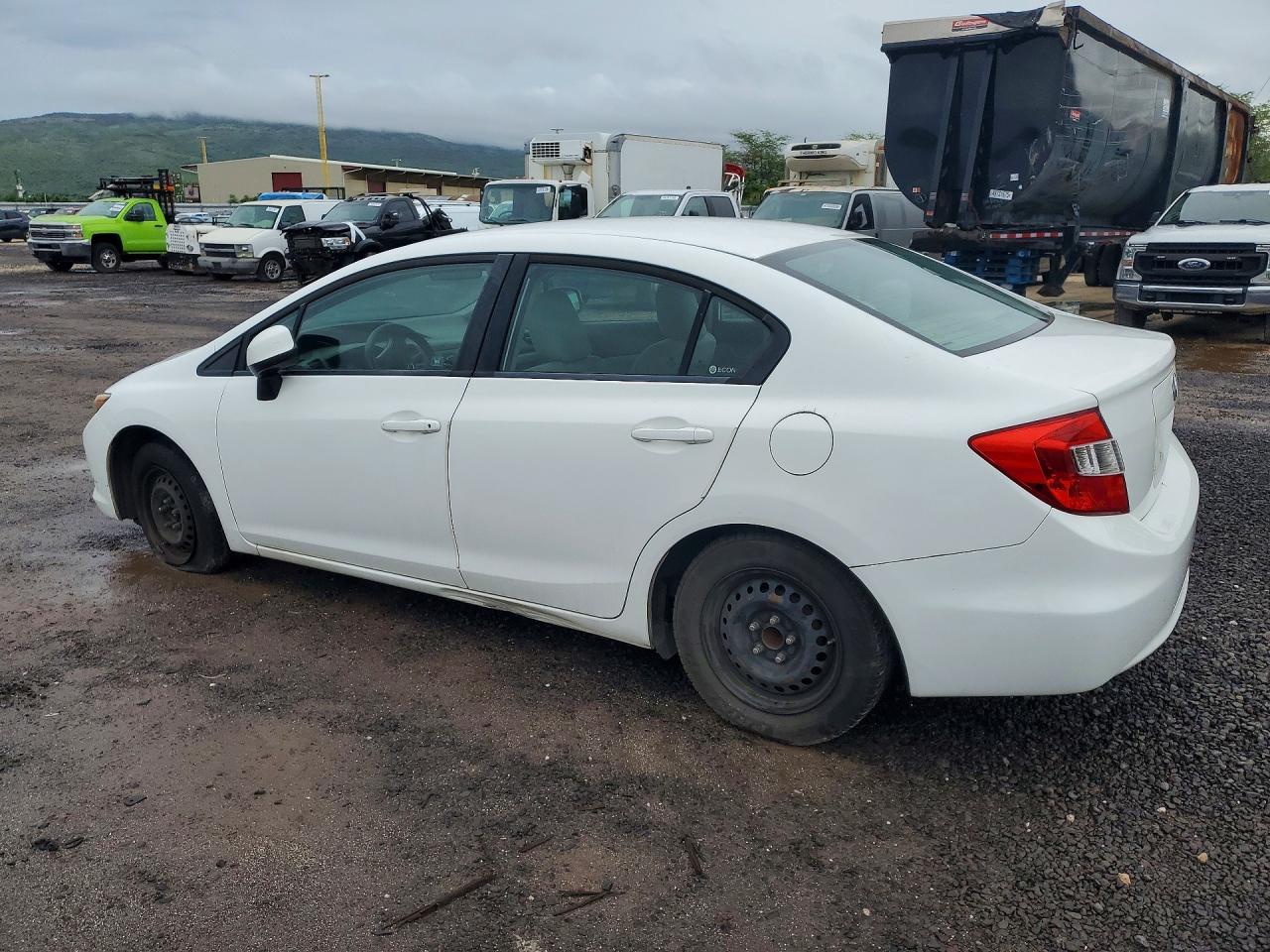 2012 Honda Civic Lx White vin: 19XFB2F57CE359490