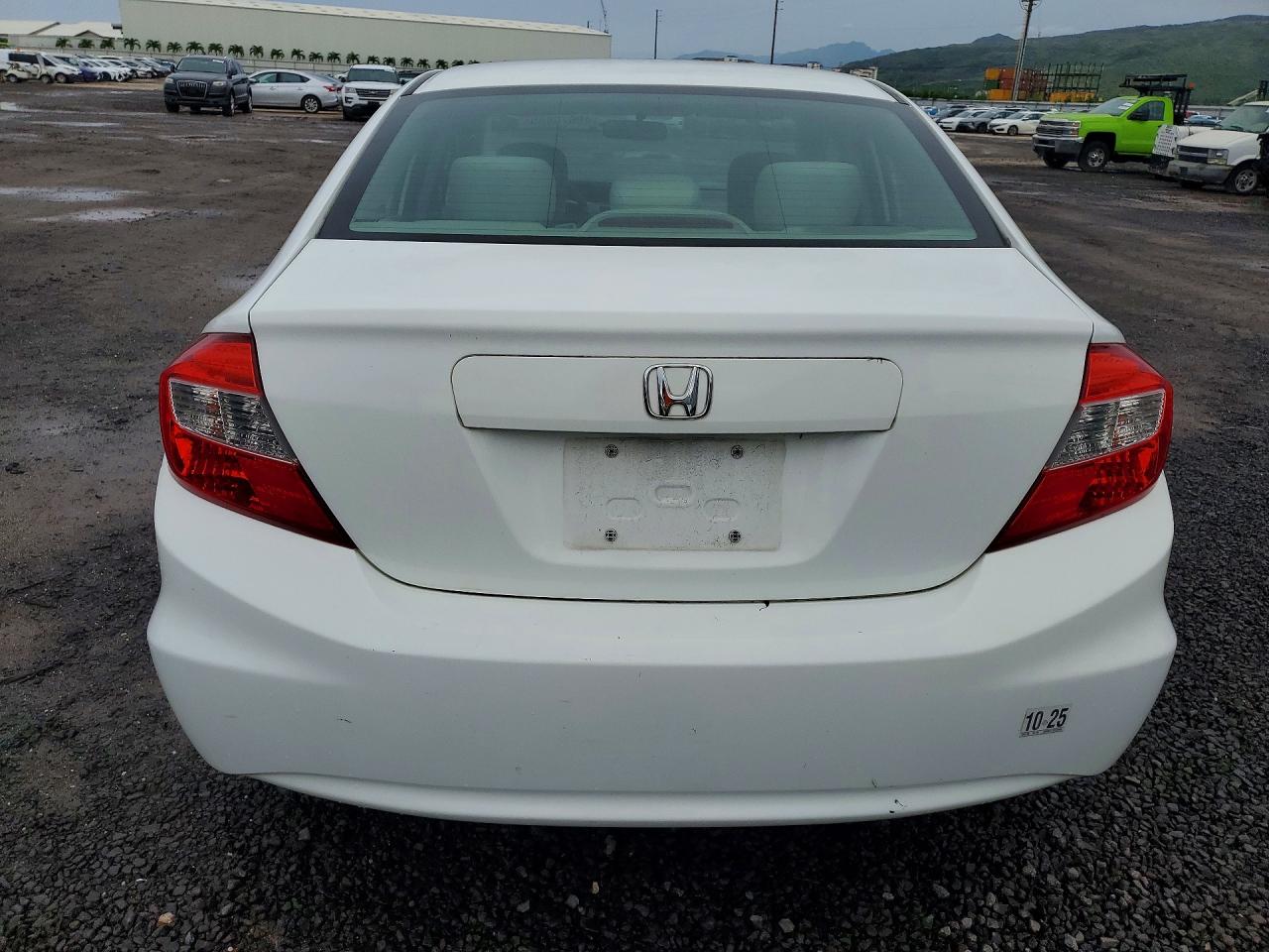 2012 Honda Civic Lx White vin: 19XFB2F57CE359490