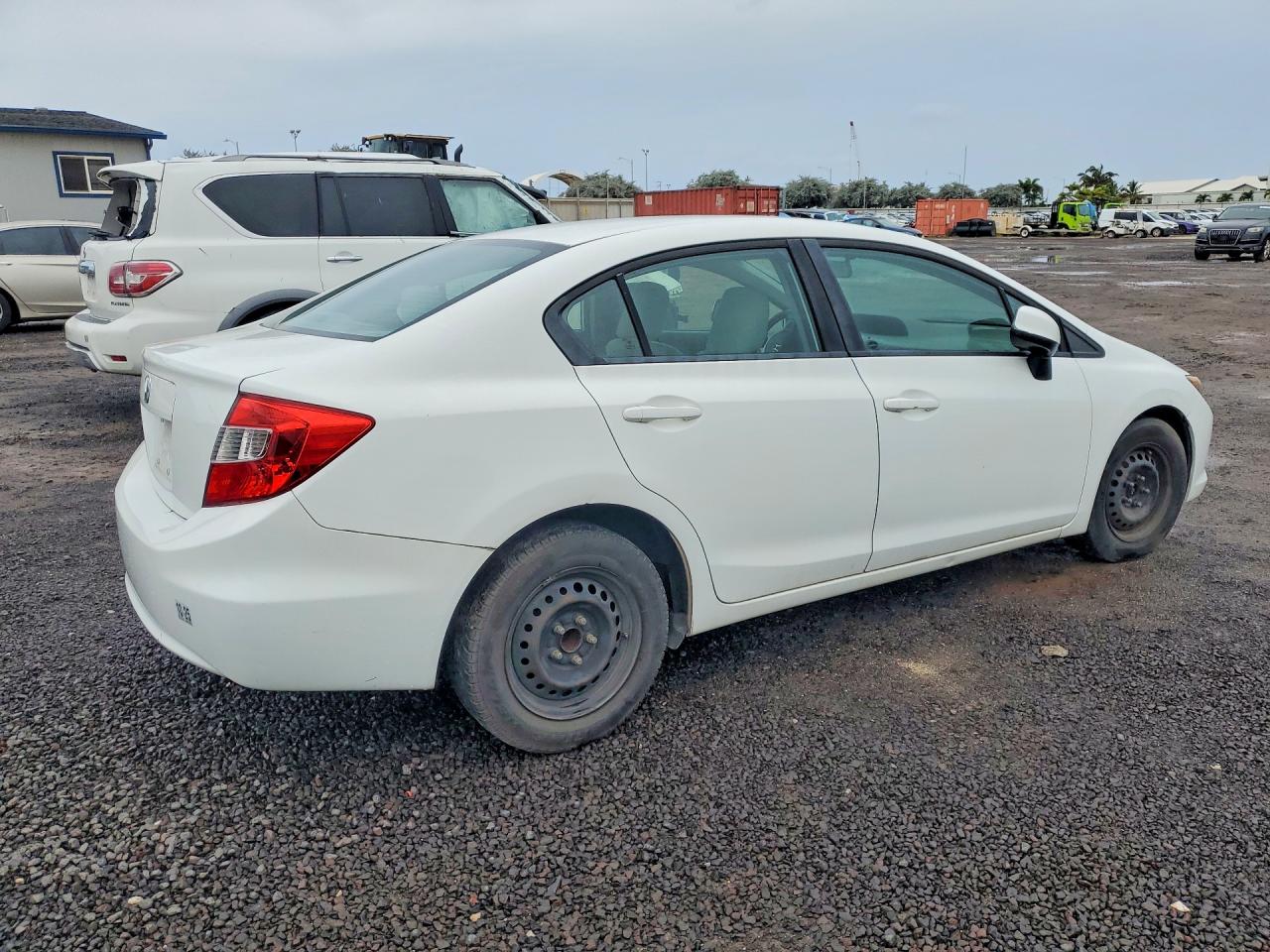 2012 Honda Civic Lx White vin: 19XFB2F57CE359490