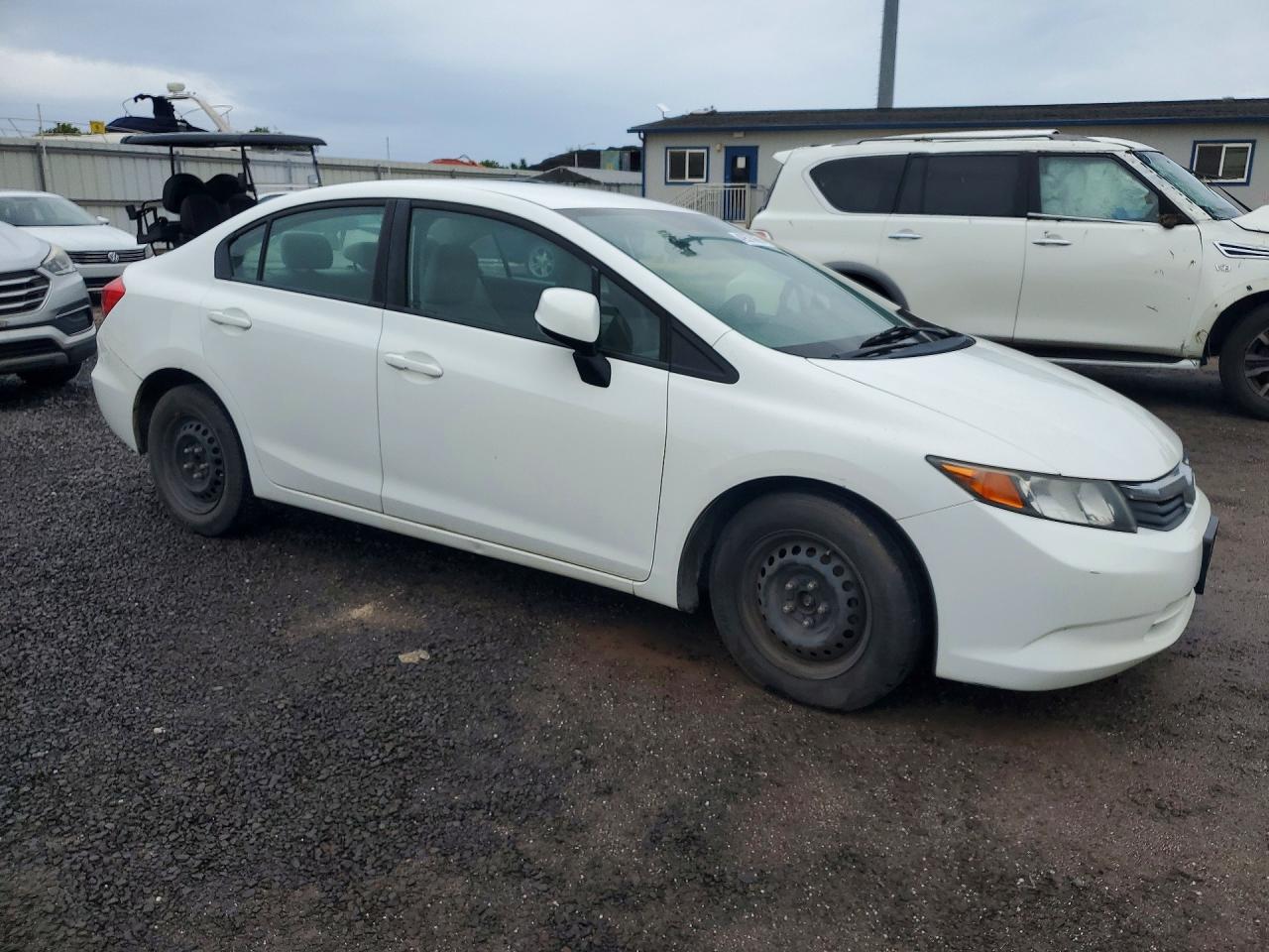 2012 Honda Civic Lx White vin: 19XFB2F57CE359490
