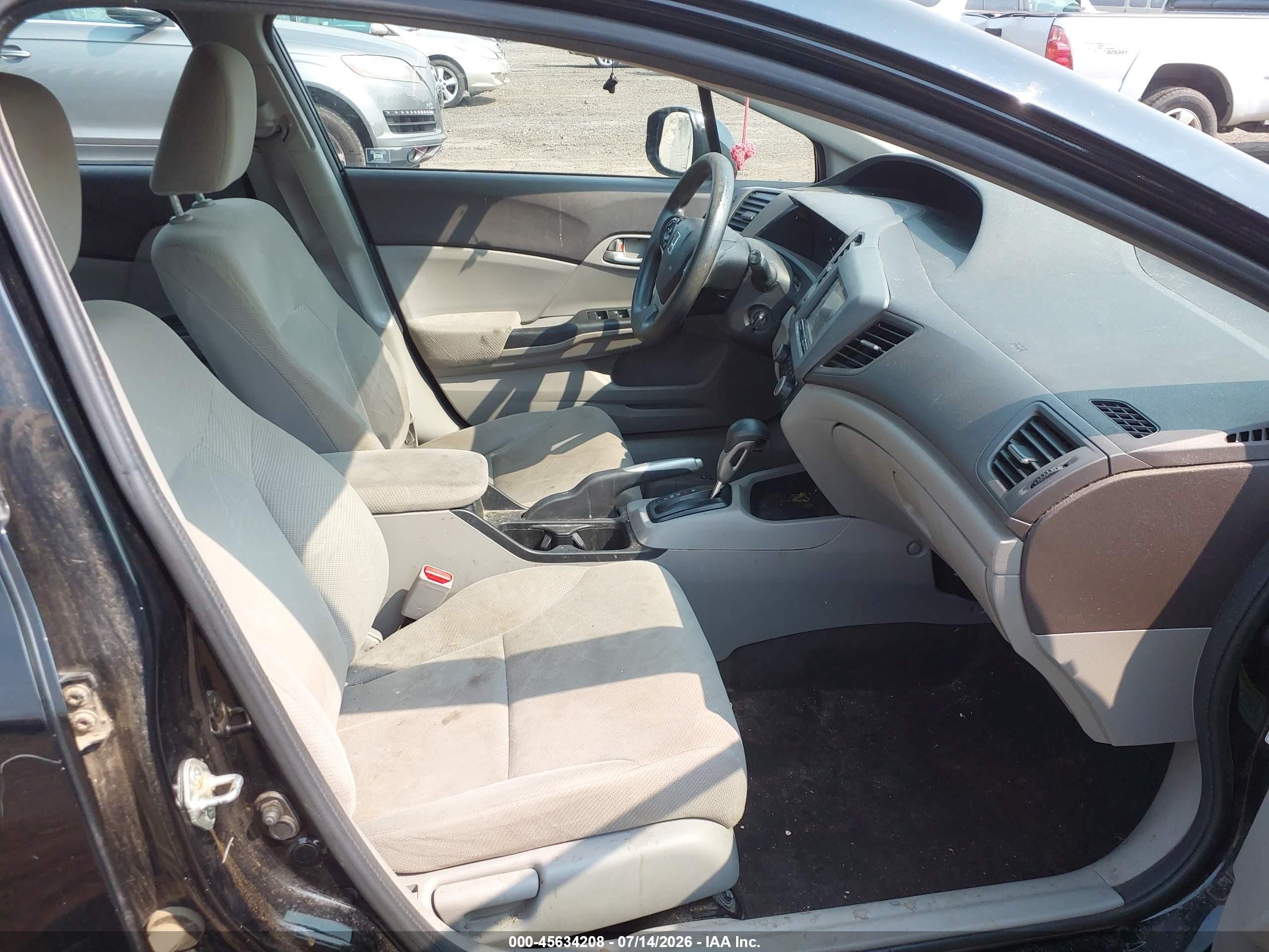 2012 Honda Civic Lx Black vin: 19XFB2F57CE360509