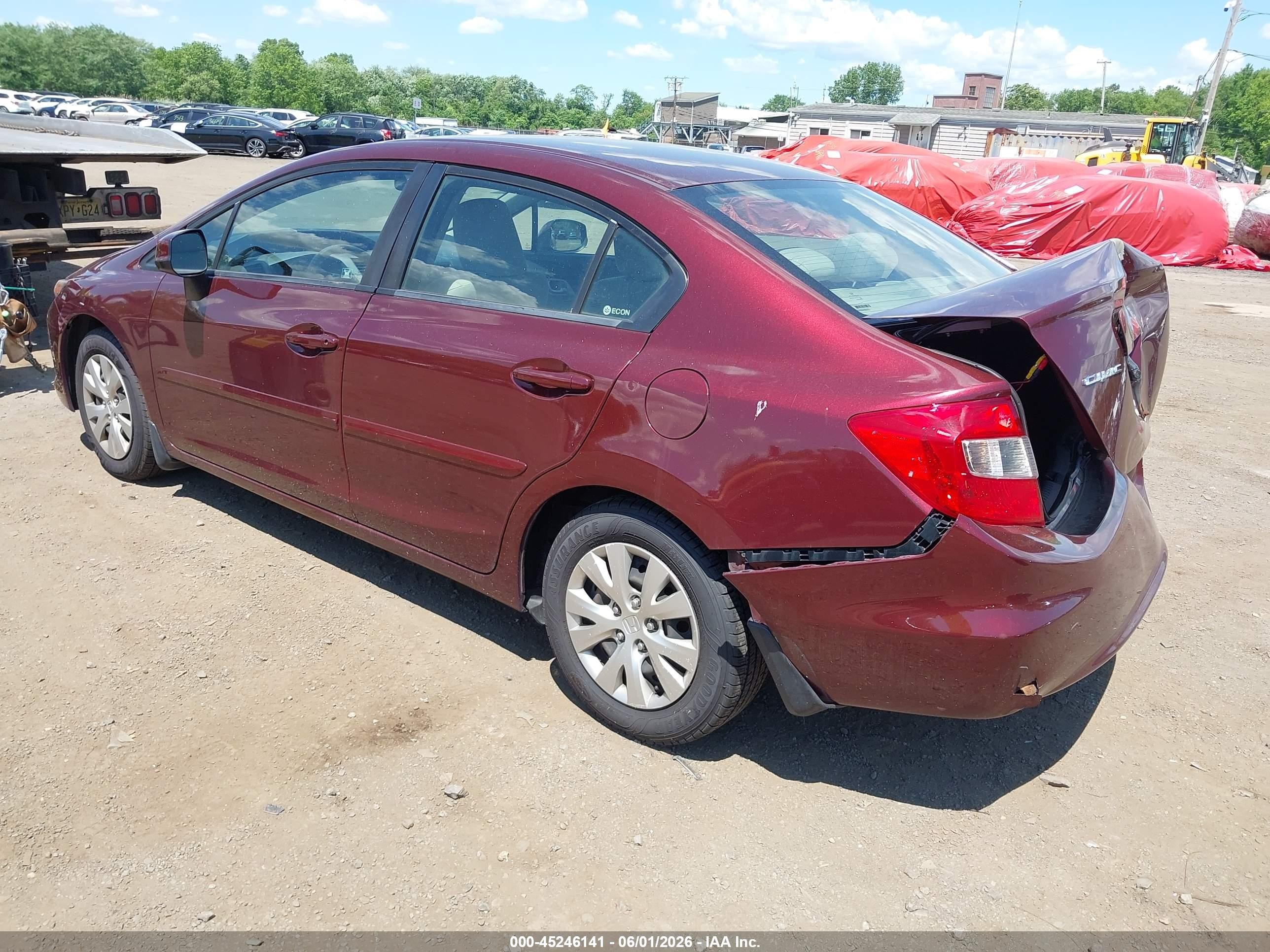 2012 Honda Civic Lx Красный vin: 19XFB2F57CE364141