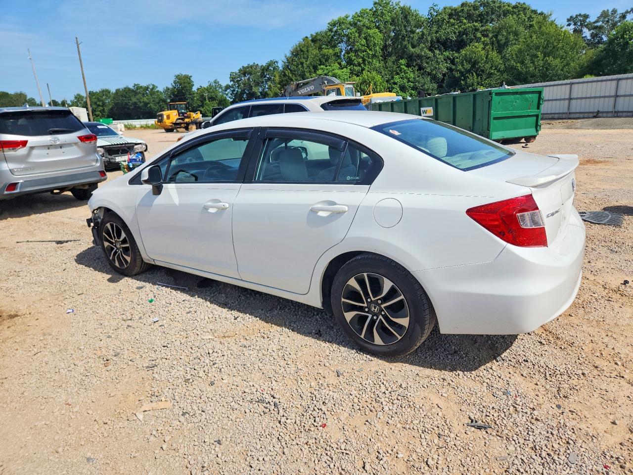 2012 Honda Civic Lx White vin: 19XFB2F57CE383188