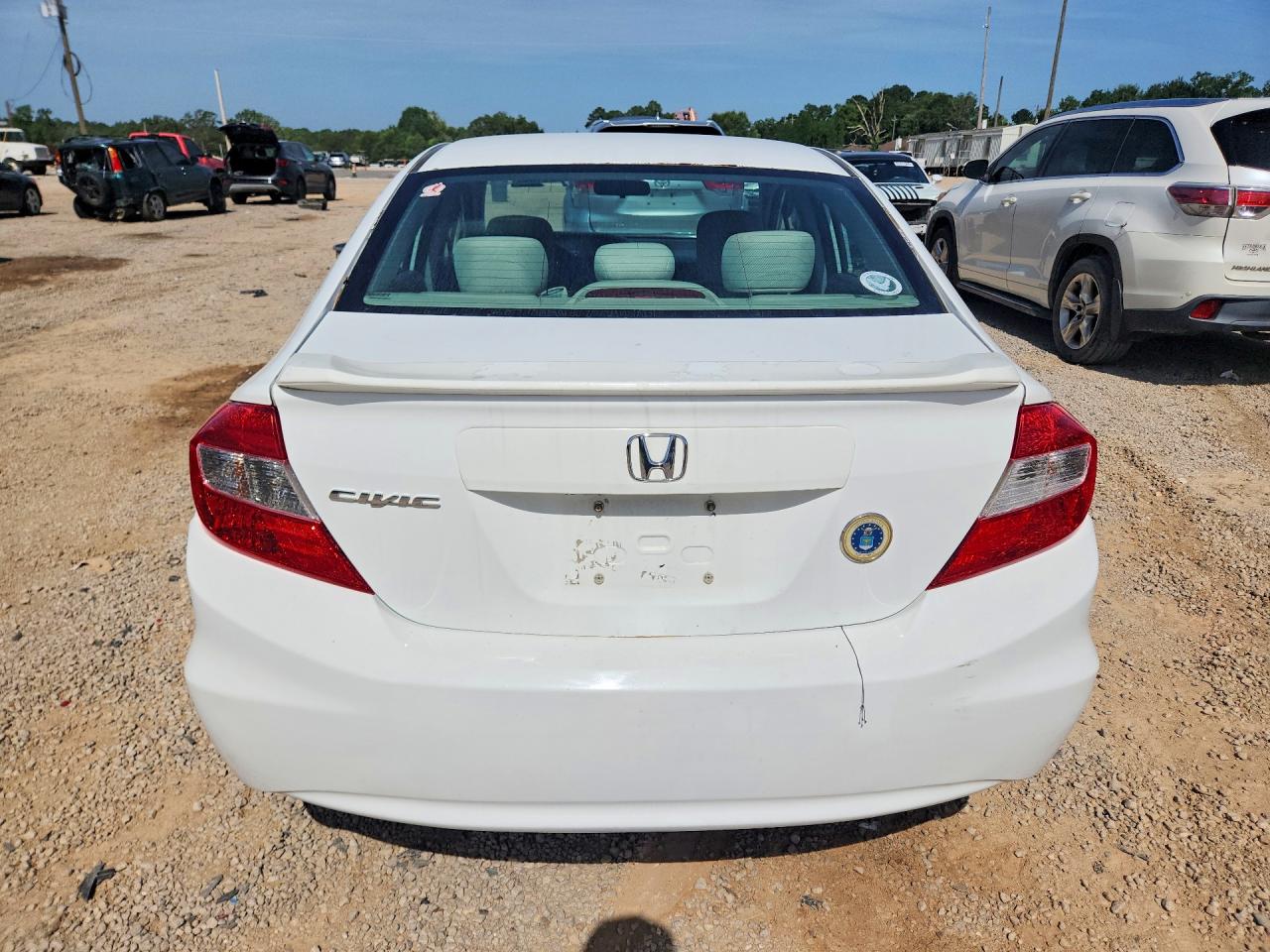 2012 Honda Civic Lx White vin: 19XFB2F57CE383188