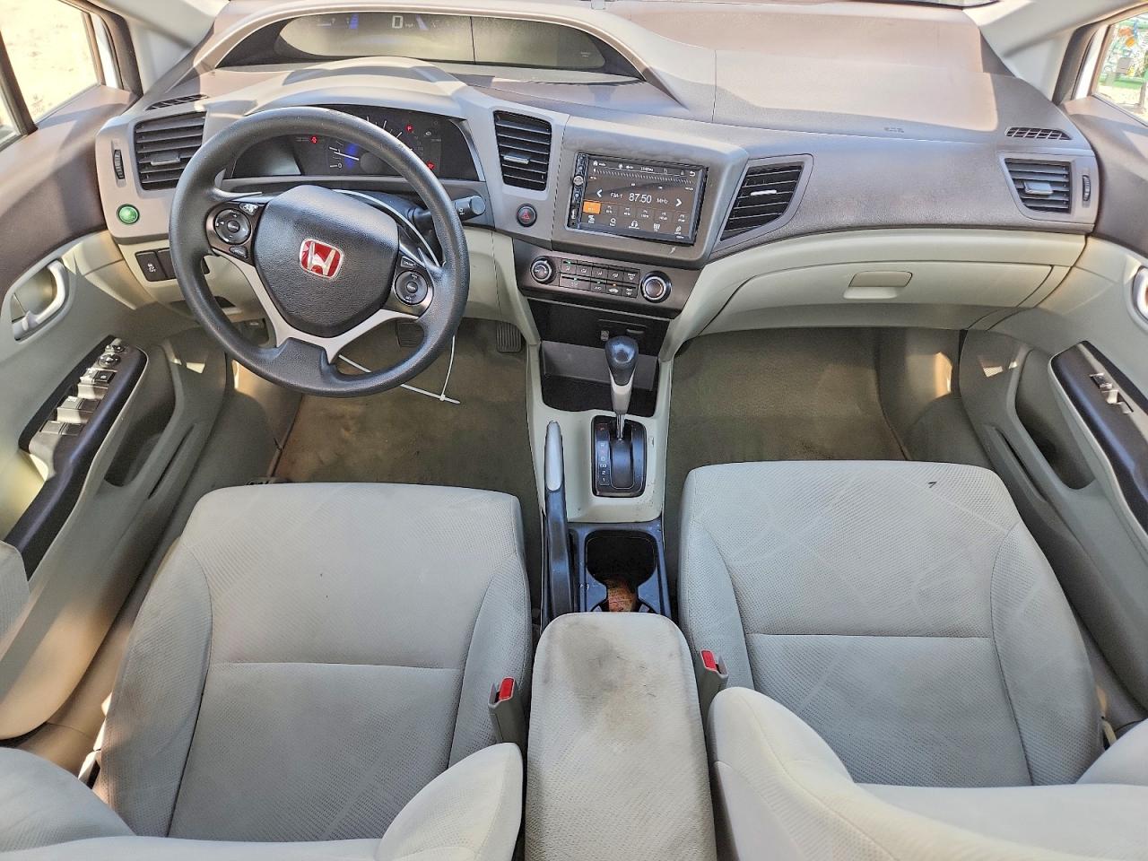 2012 Honda Civic Lx White vin: 19XFB2F57CE383188