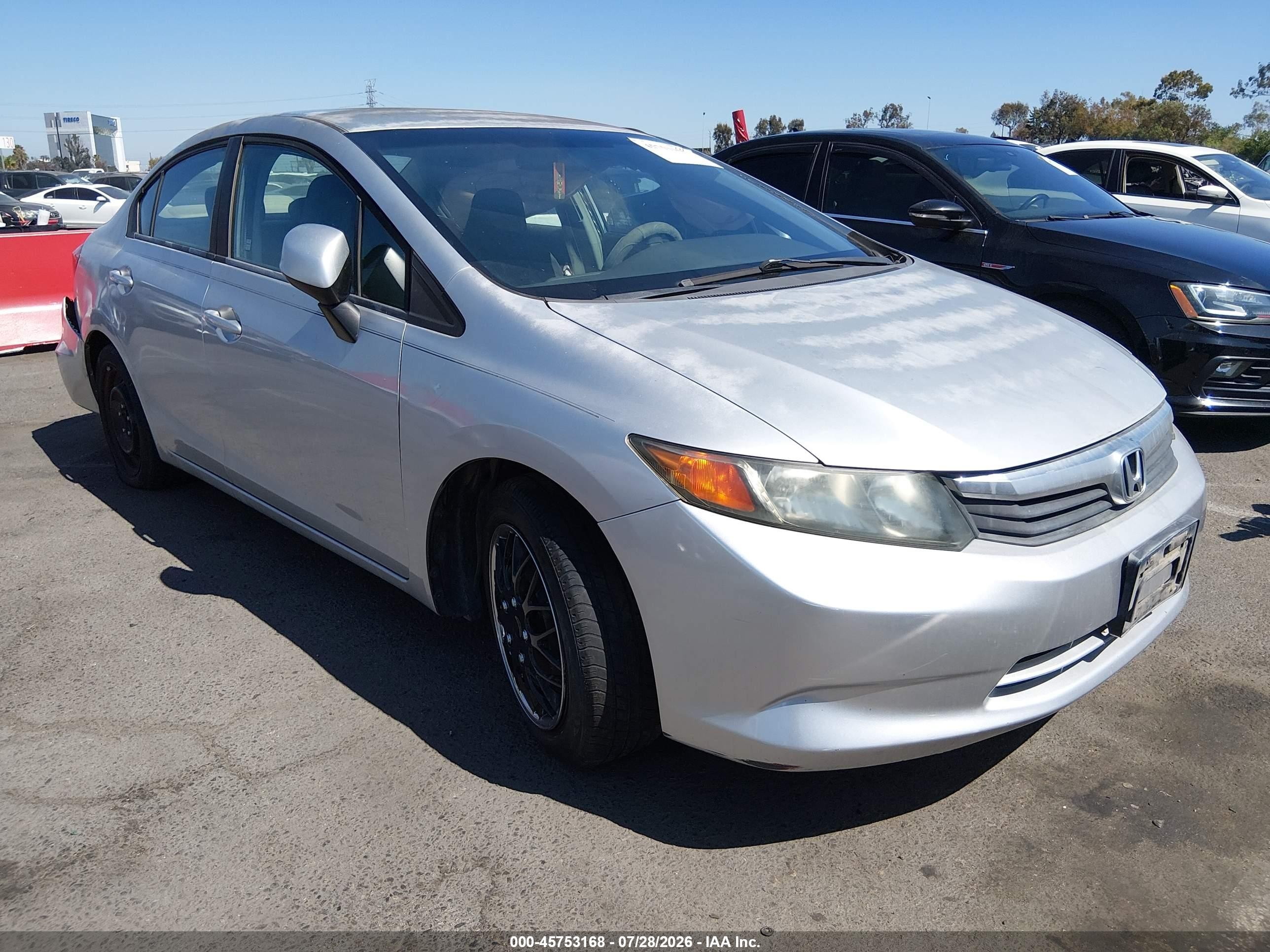 2012 Honda Civic Lx Silver vin: 19XFB2F57CE389525