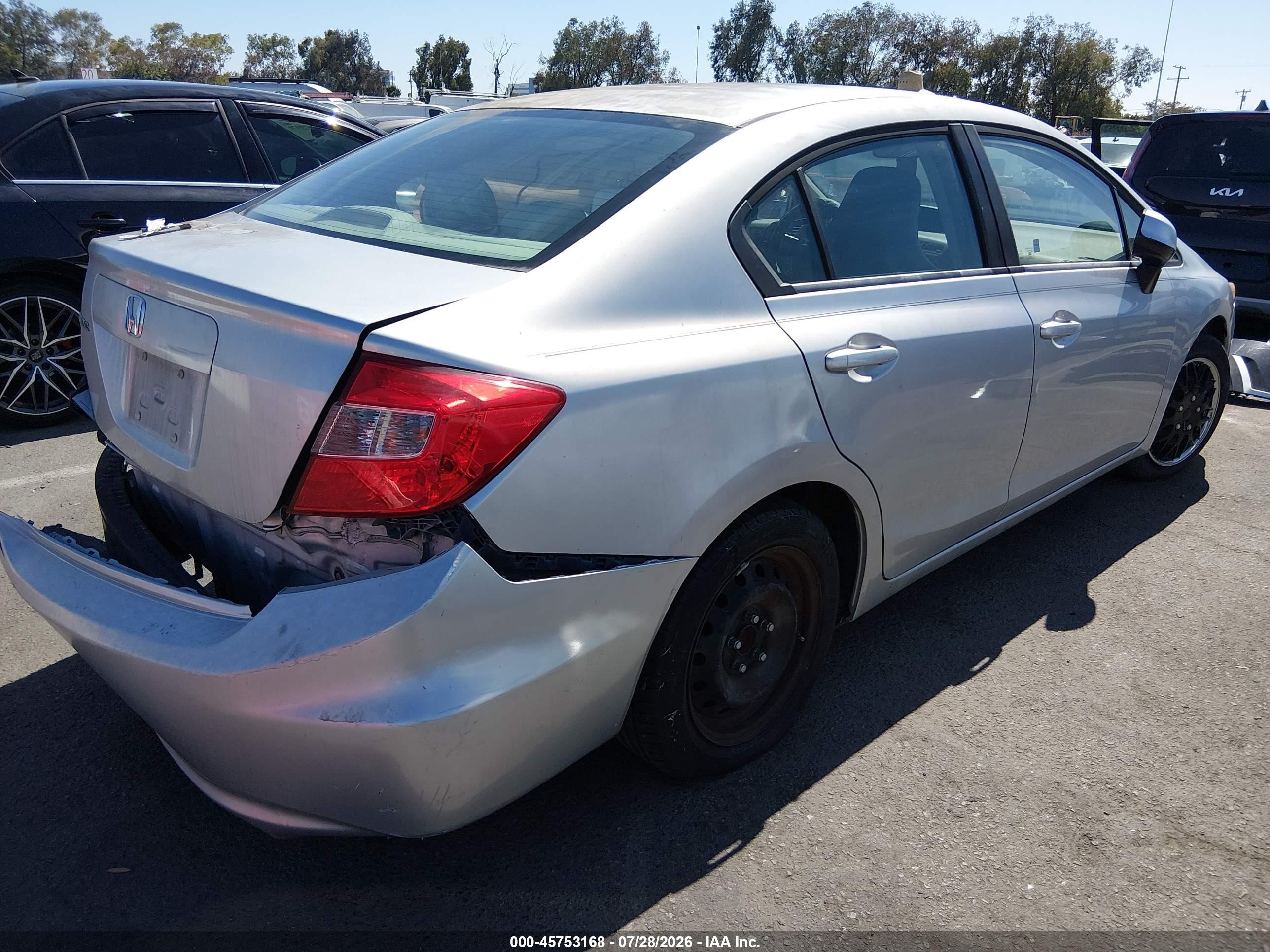 2012 Honda Civic Lx Silver vin: 19XFB2F57CE389525