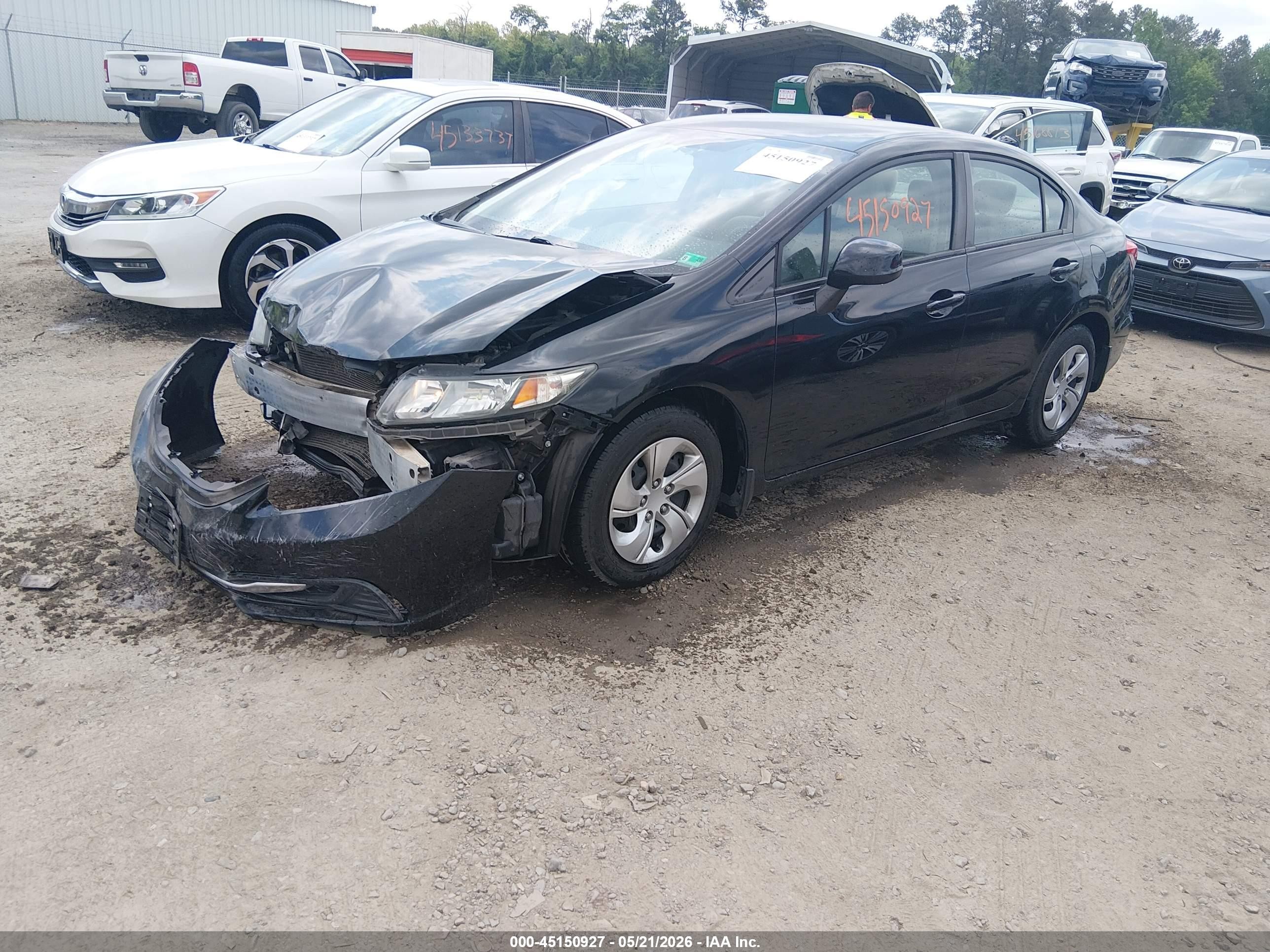 2013 Honda Civic Lx Черный vin: 19XFB2F57DE006734
