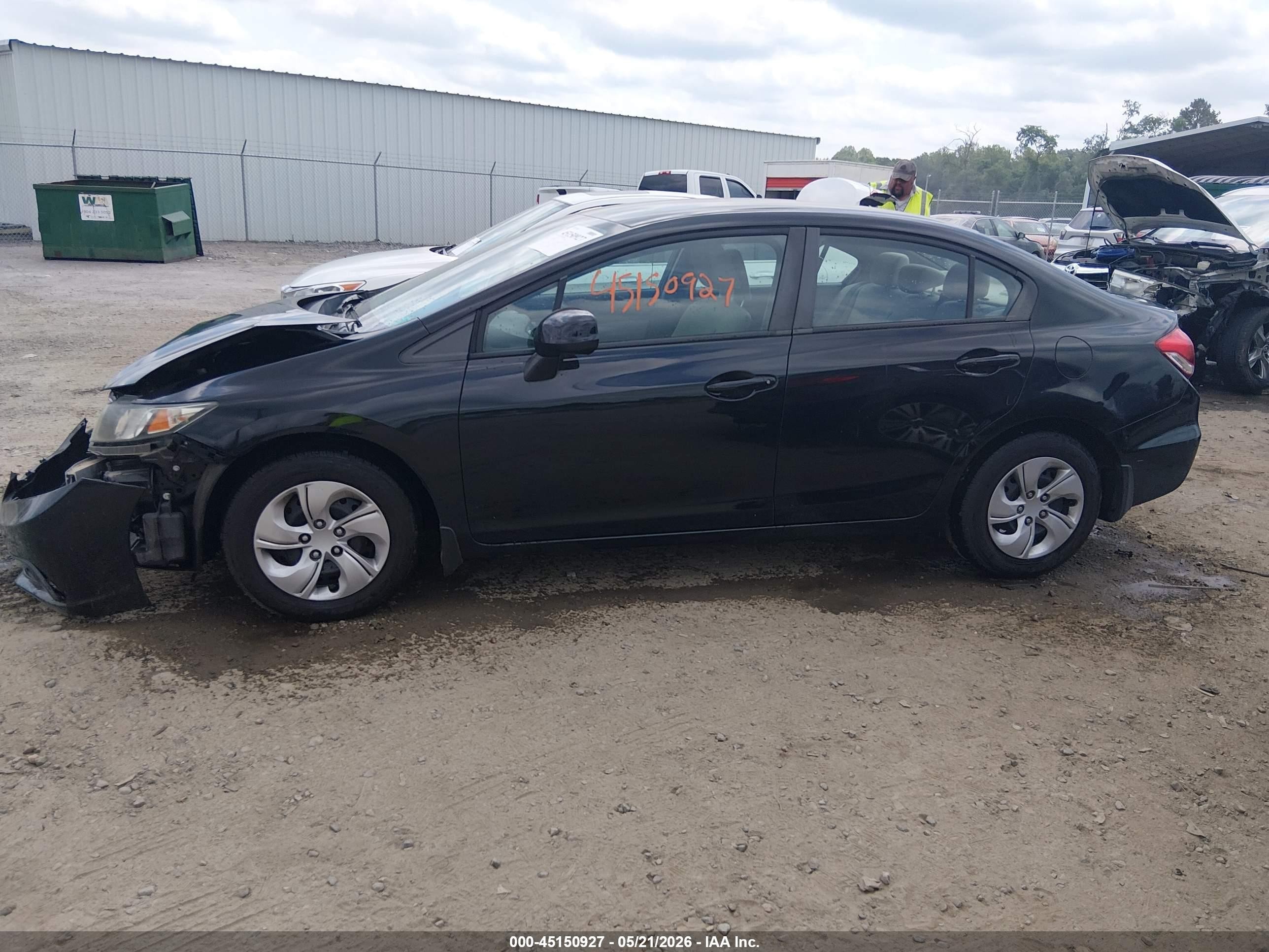 2013 Honda Civic Lx Черный vin: 19XFB2F57DE006734