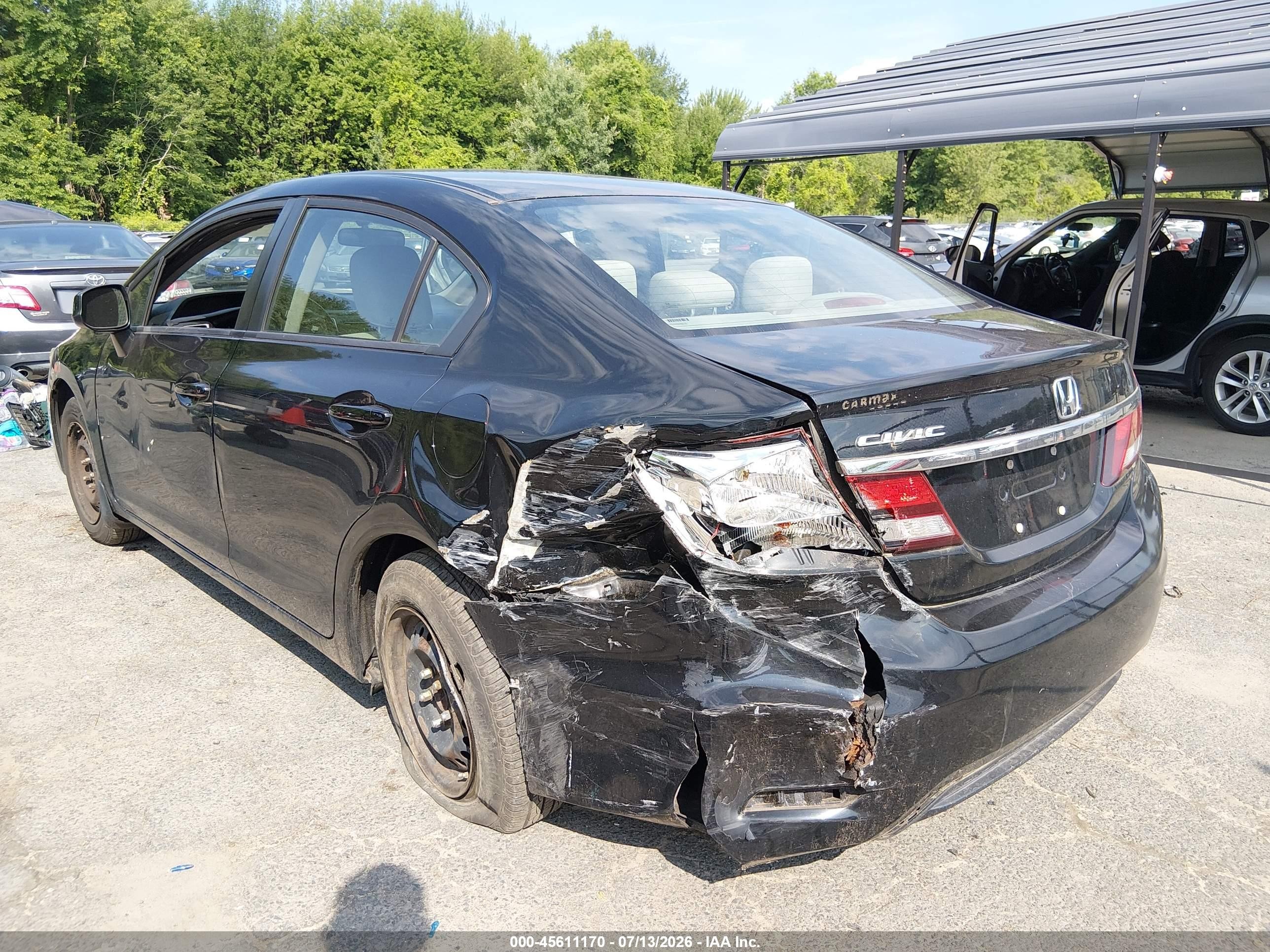2013 Honda Civic Lx Черный vin: 19XFB2F57DE018835