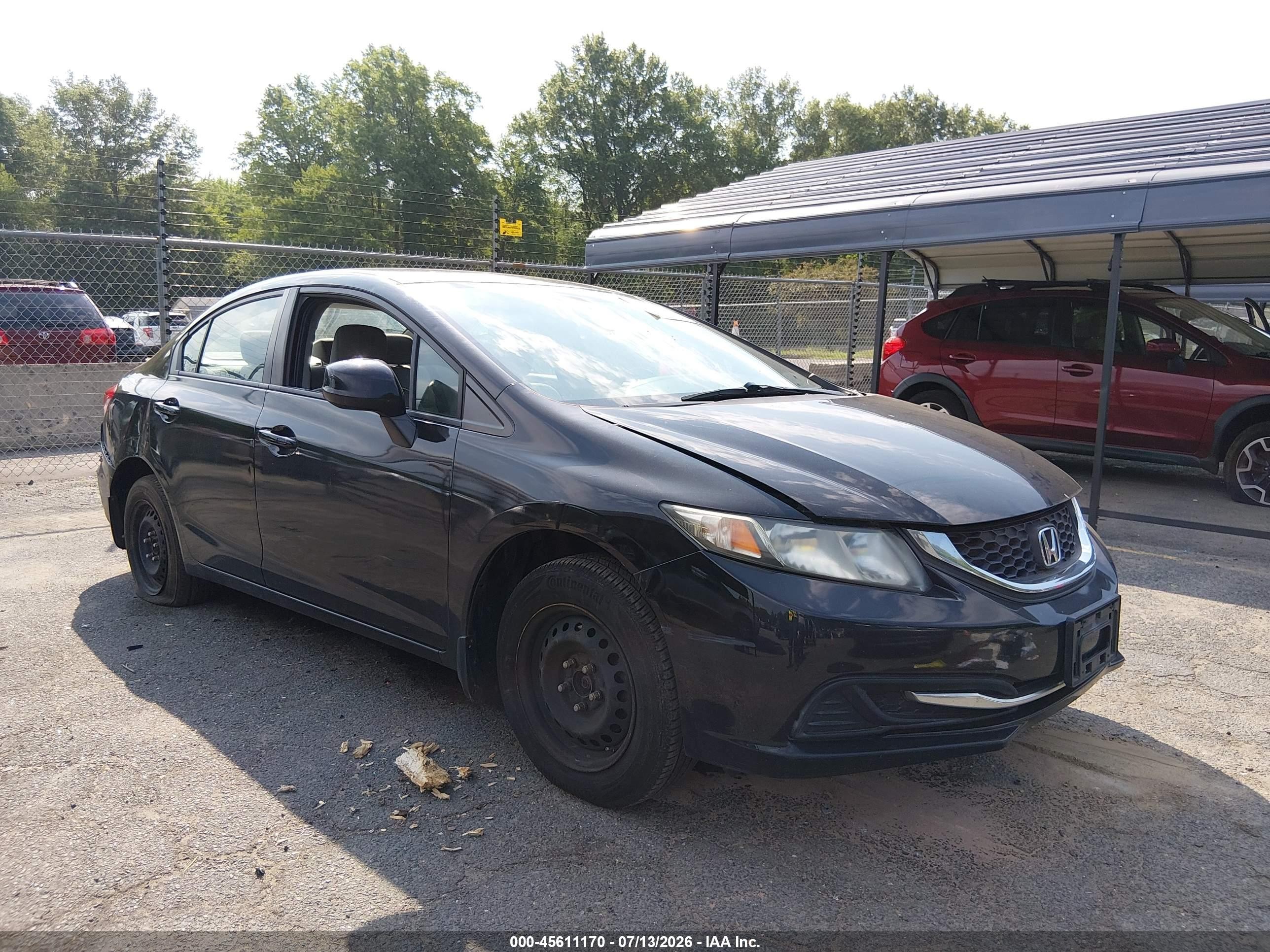 2013 Honda Civic Lx Черный vin: 19XFB2F57DE018835