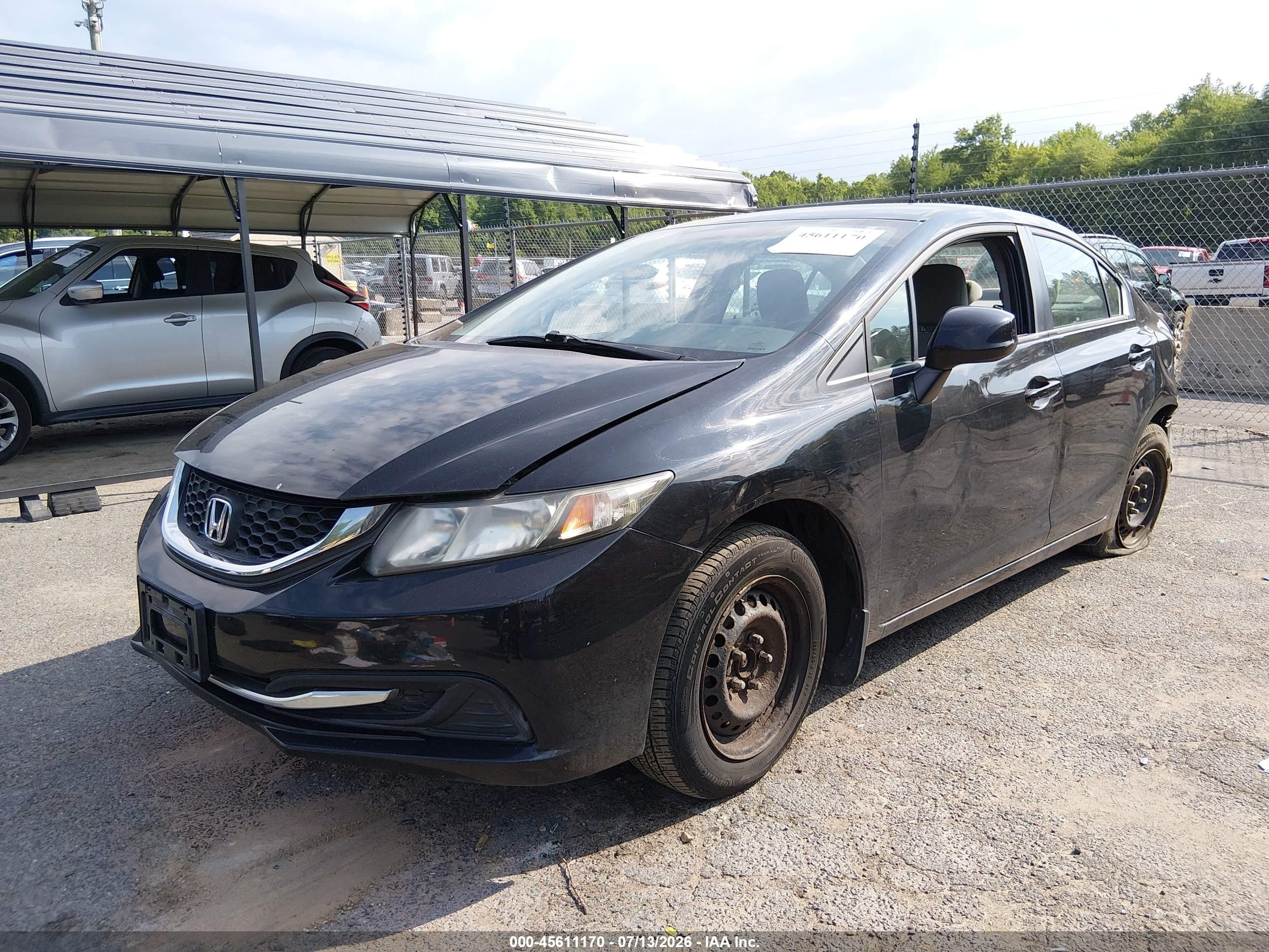 2013 Honda Civic Lx Черный vin: 19XFB2F57DE018835