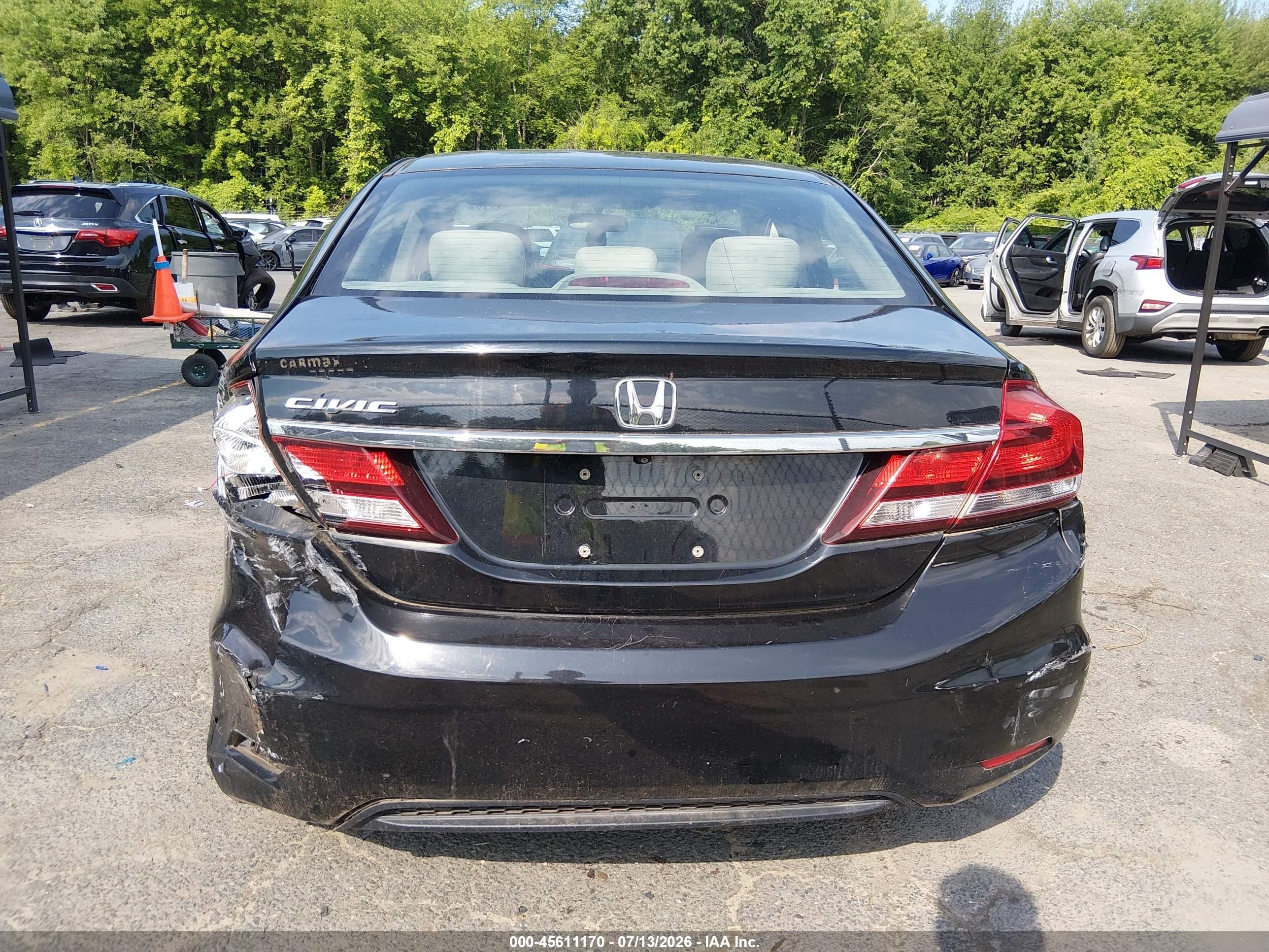 2013 Honda Civic Lx Черный vin: 19XFB2F57DE018835