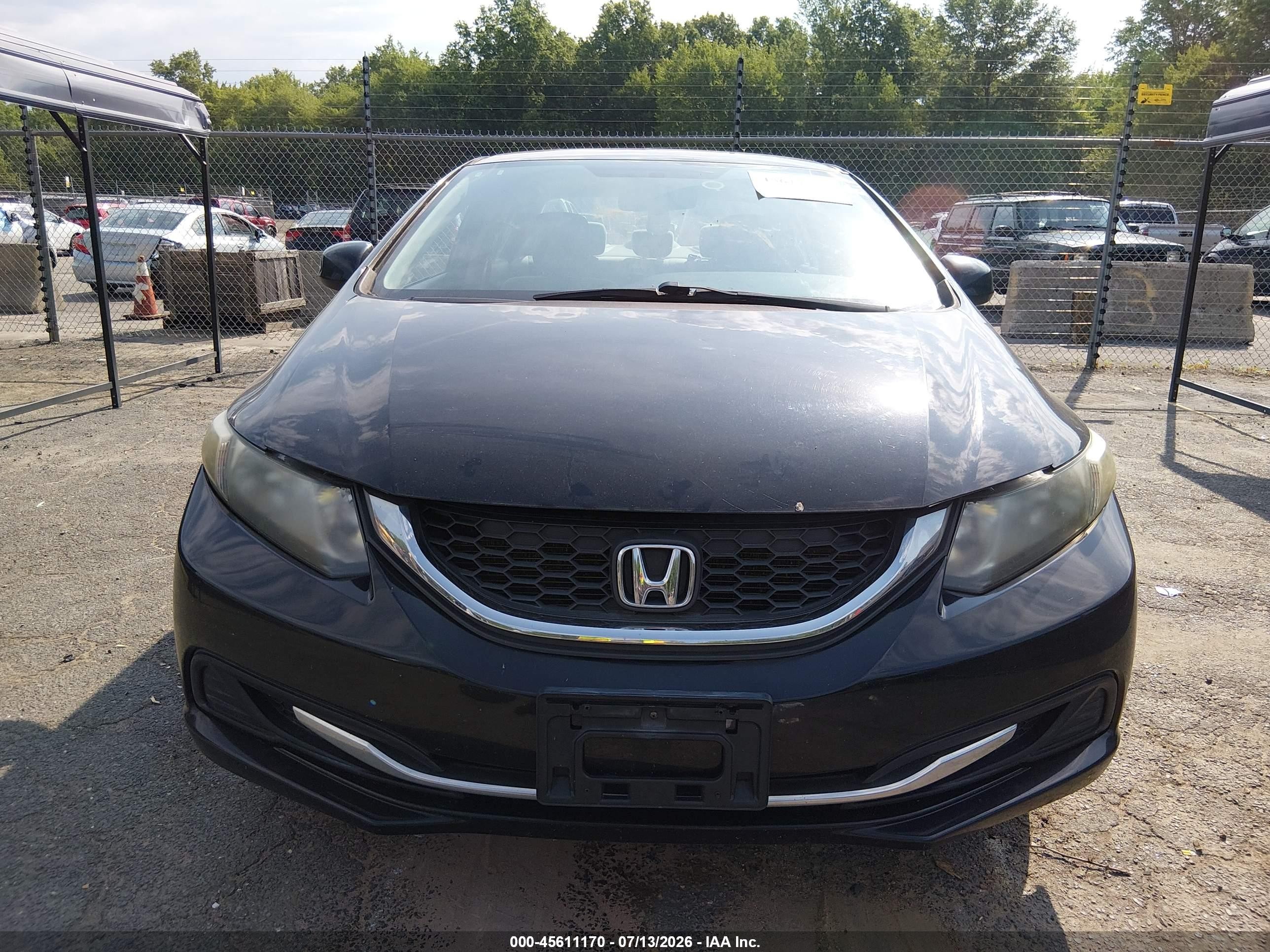 2013 Honda Civic Lx Черный vin: 19XFB2F57DE018835