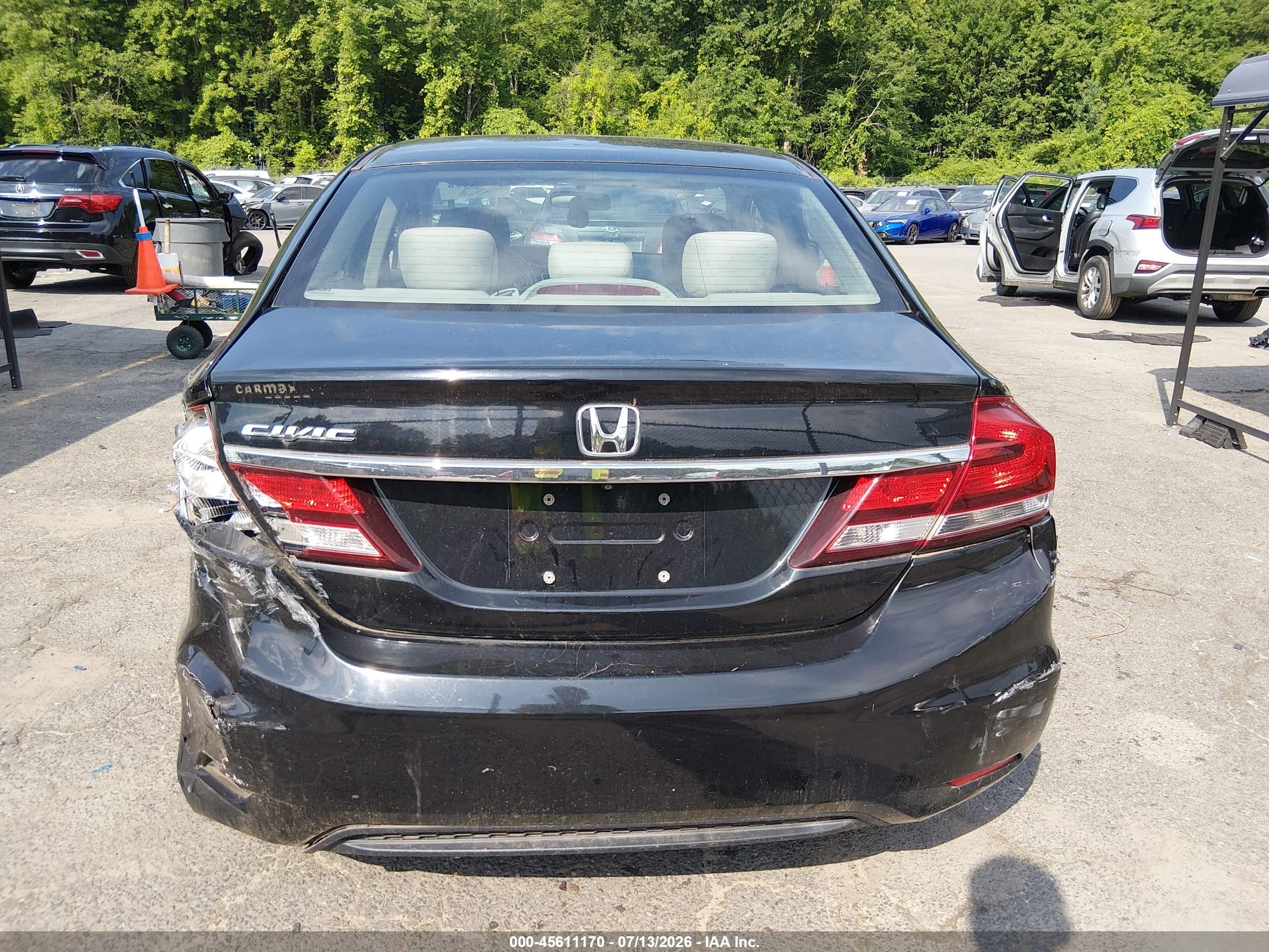2013 Honda Civic Lx Черный vin: 19XFB2F57DE018835