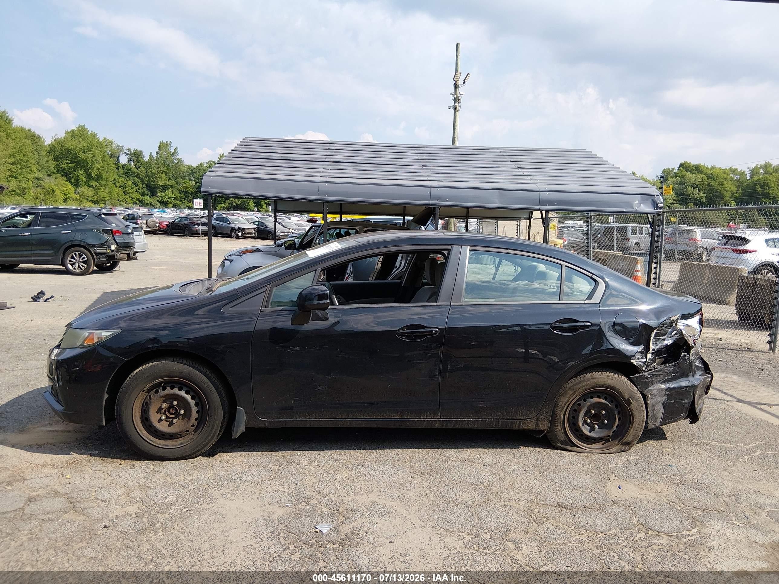 2013 Honda Civic Lx Черный vin: 19XFB2F57DE018835