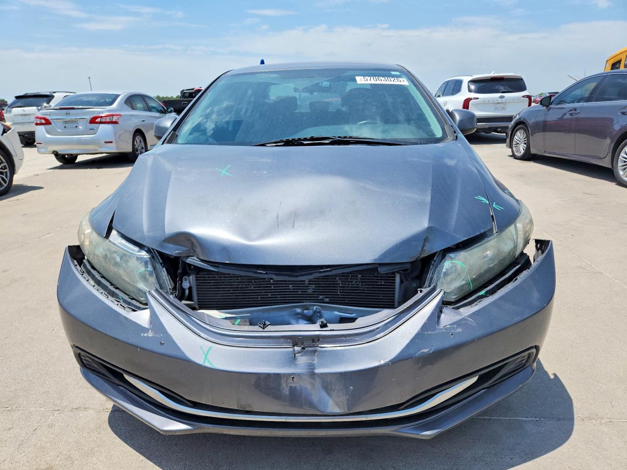 2013 Honda Civic Lx Gray vin: 19XFB2F57DE020150