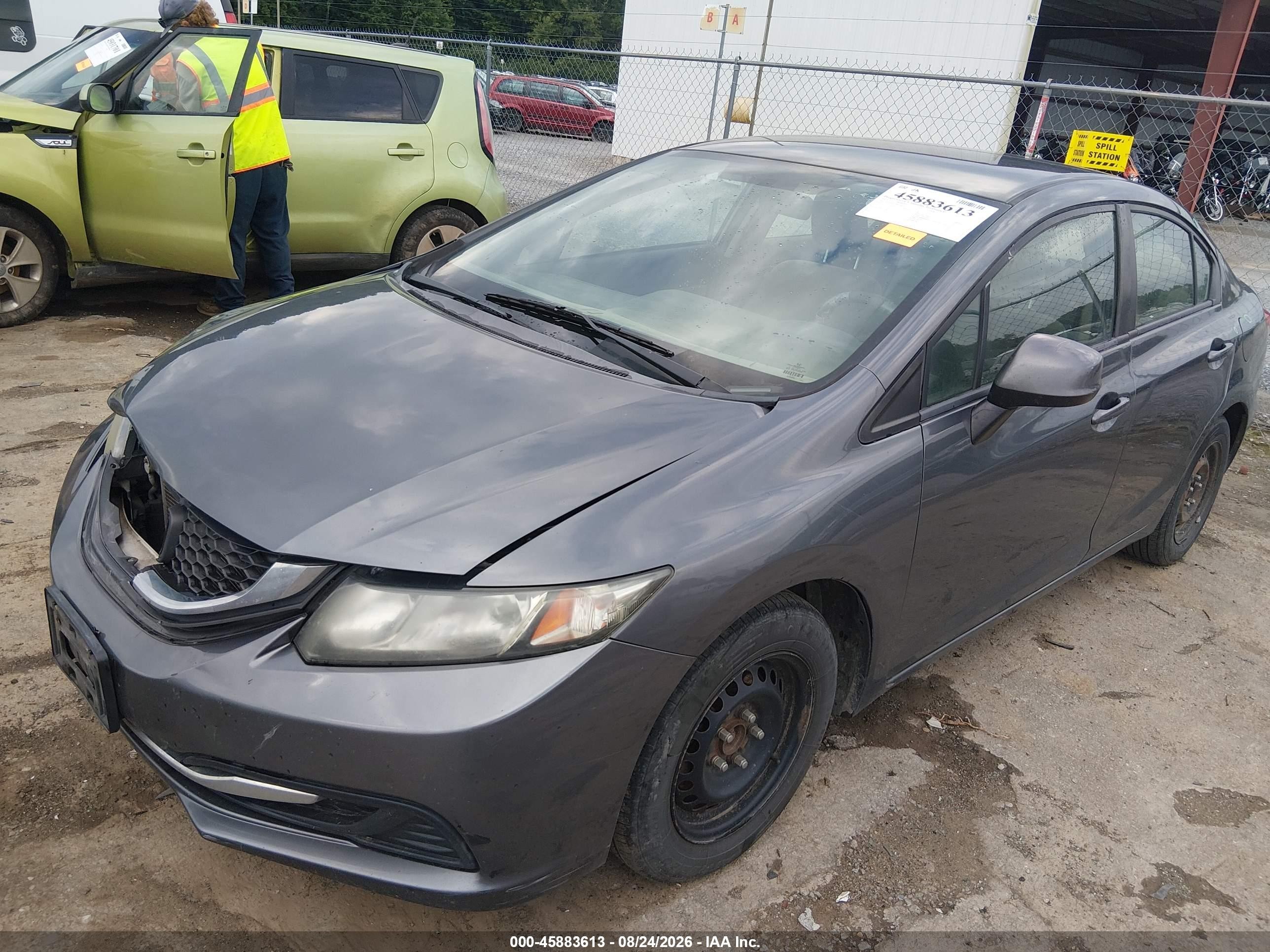 2013 Honda Civic Lx Gray vin: 19XFB2F57DE028135