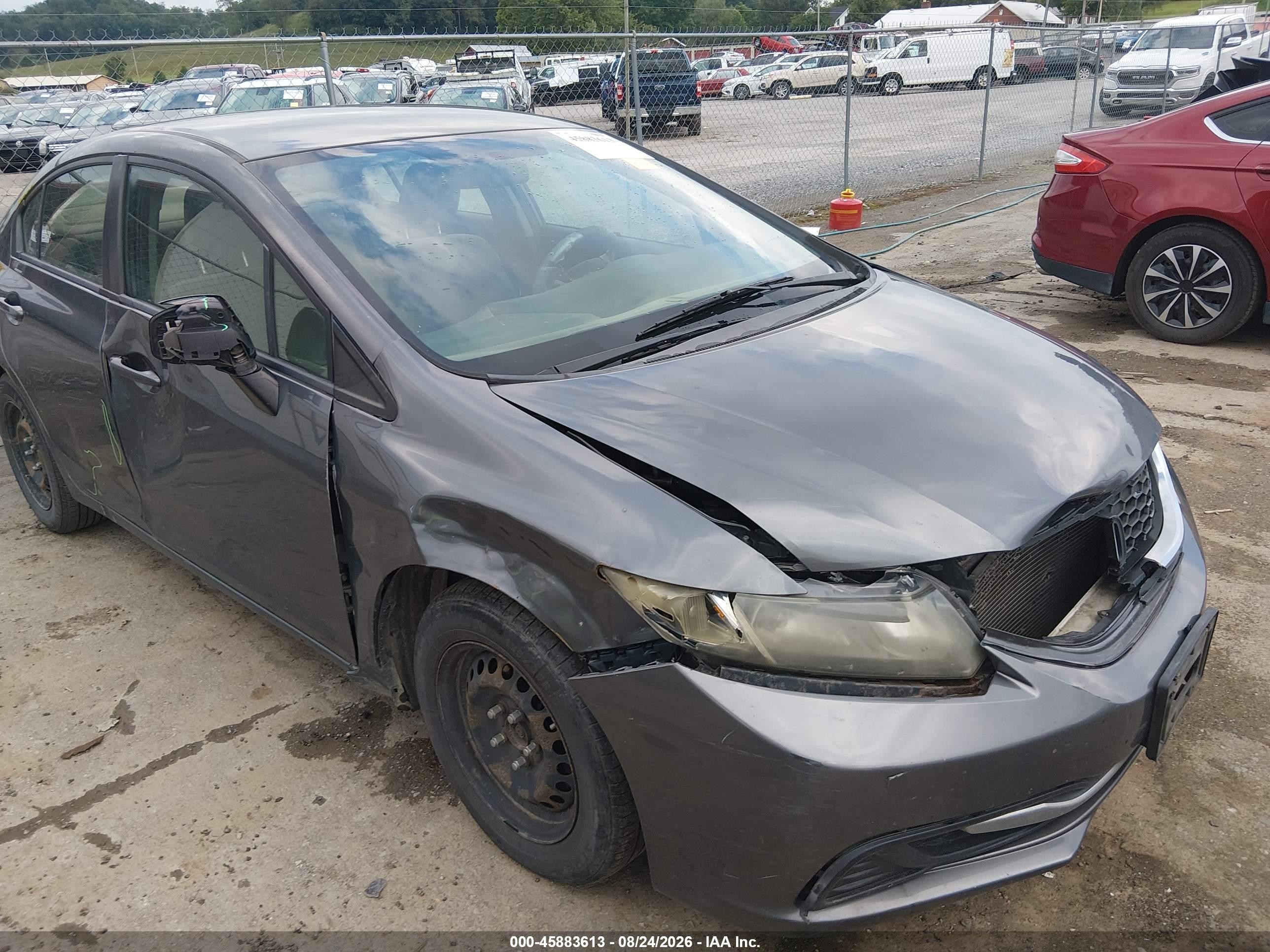 2013 Honda Civic Lx Gray vin: 19XFB2F57DE028135