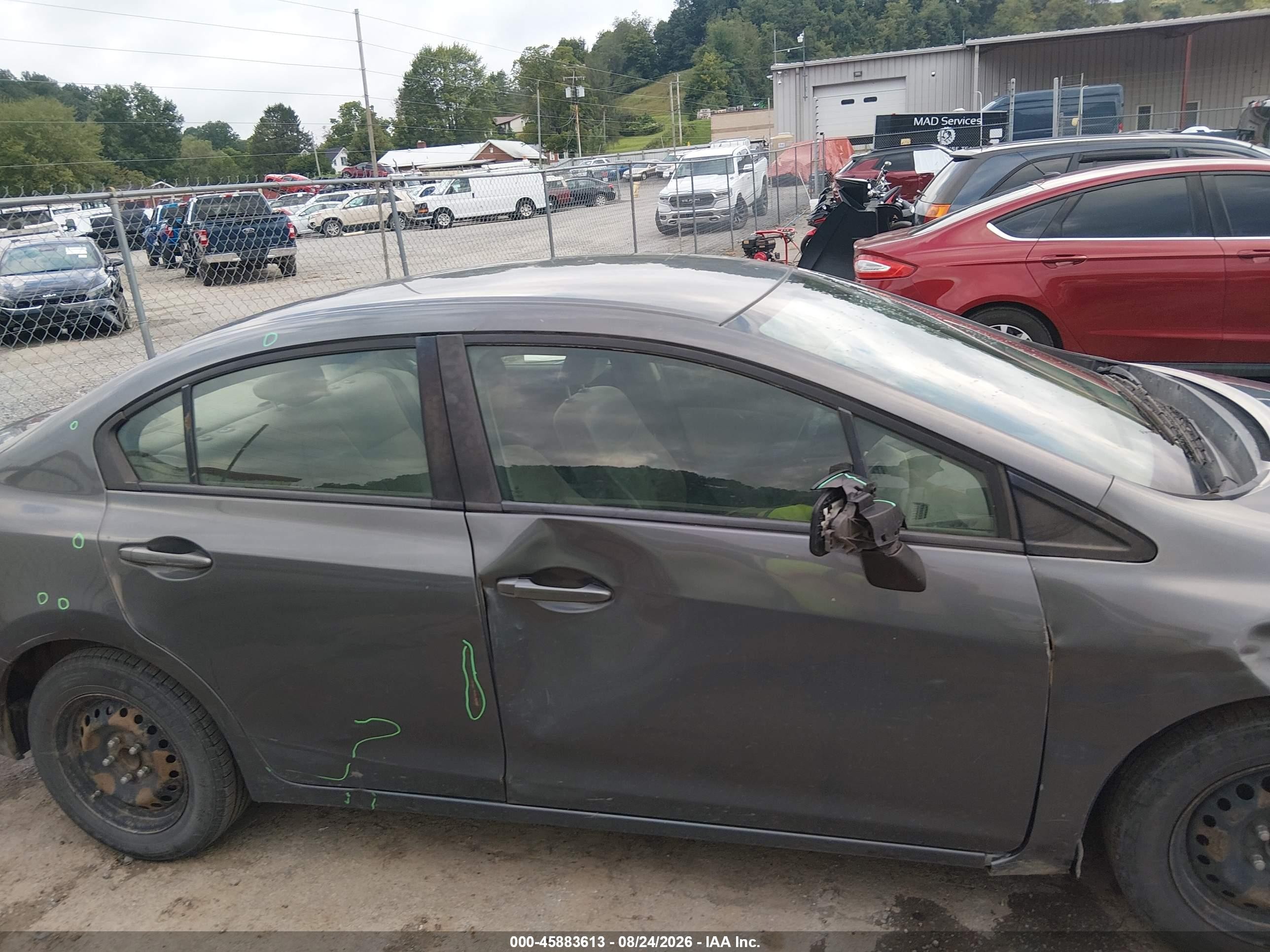 2013 Honda Civic Lx Gray vin: 19XFB2F57DE028135