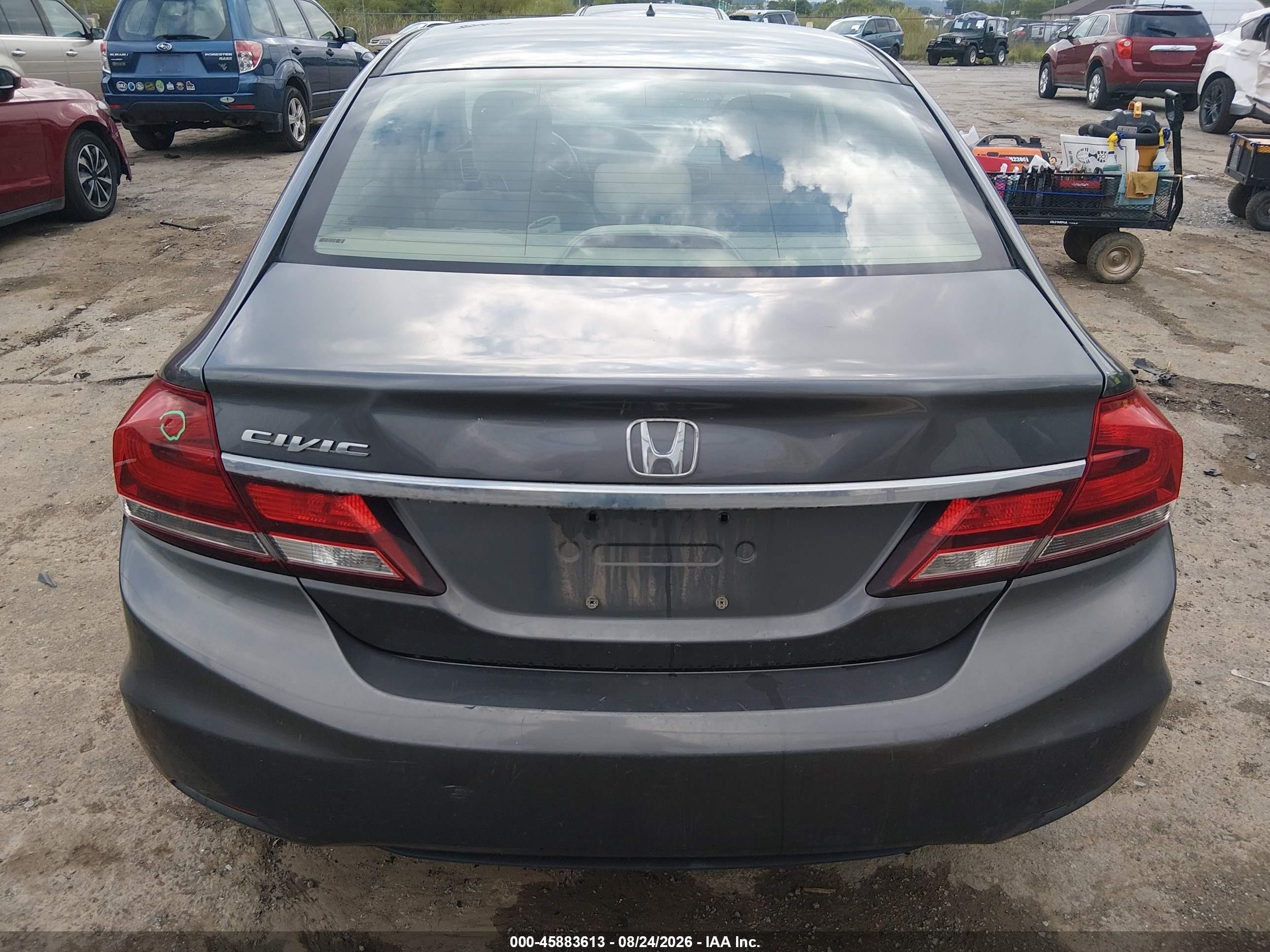 2013 Honda Civic Lx Gray vin: 19XFB2F57DE028135