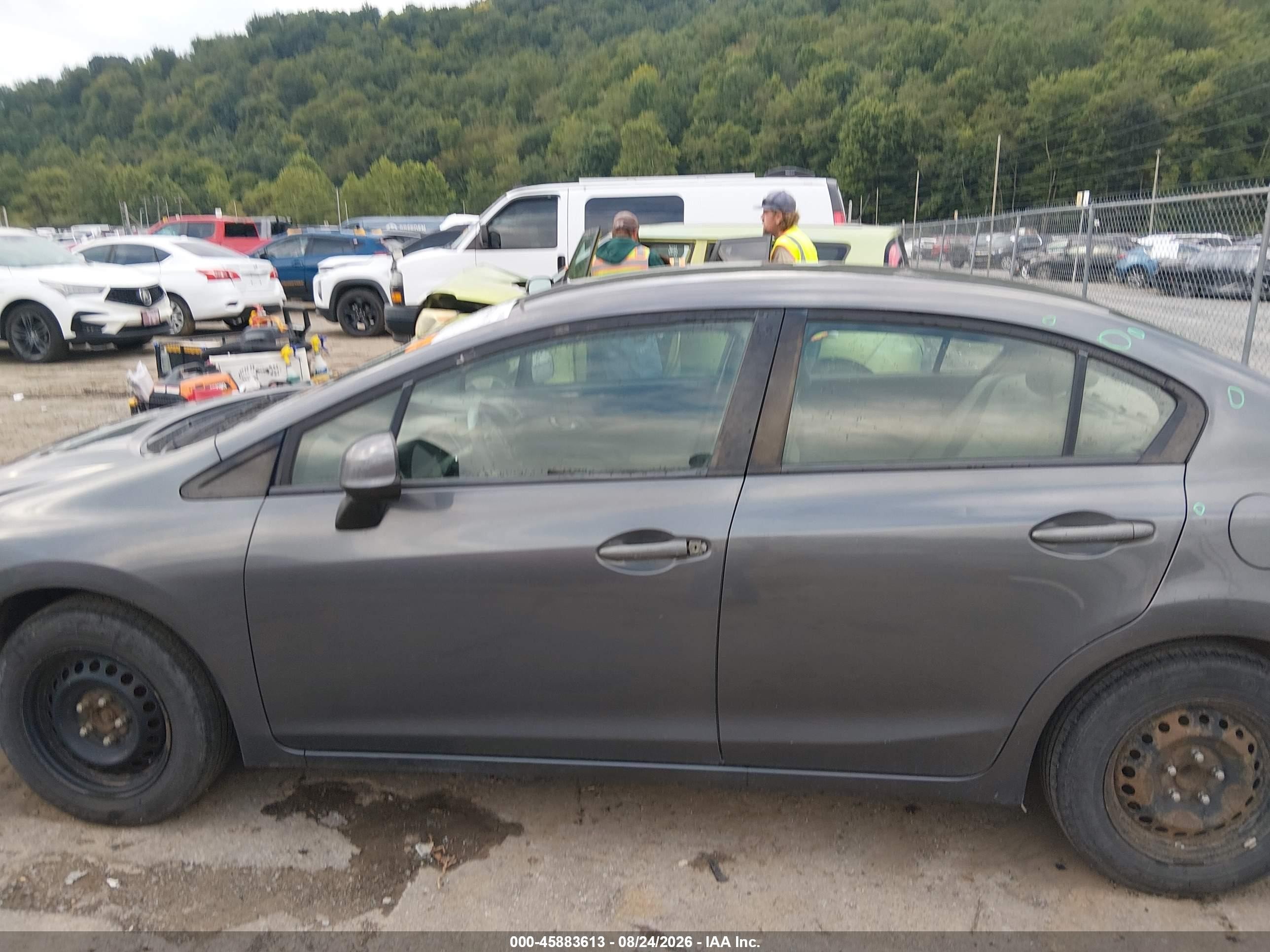 2013 Honda Civic Lx Gray vin: 19XFB2F57DE028135