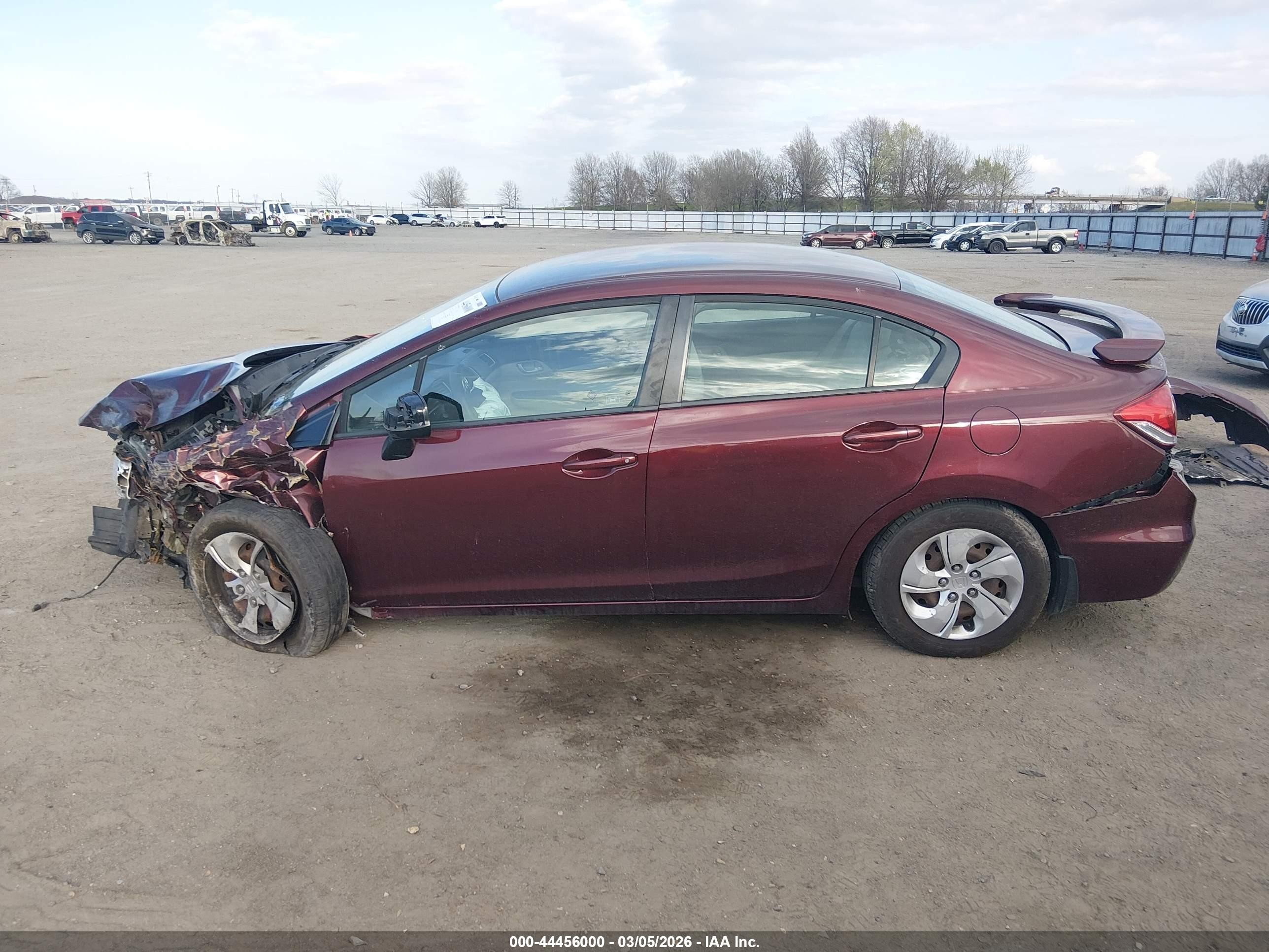 2013 Honda Civic Lx Burgundy vin: 19XFB2F57DE029267