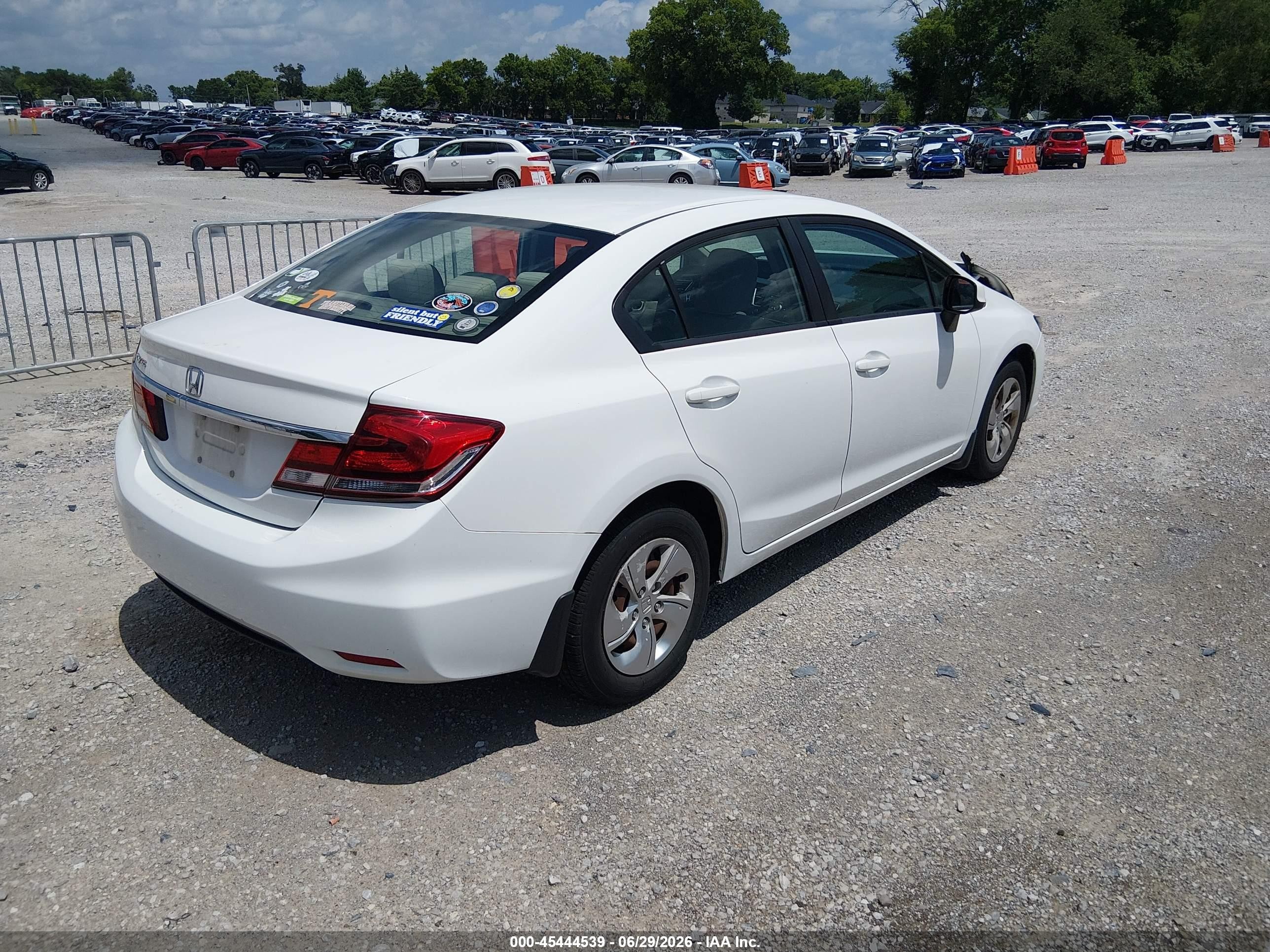 2013 Honda Civic Lx White vin: 19XFB2F57DE030208
