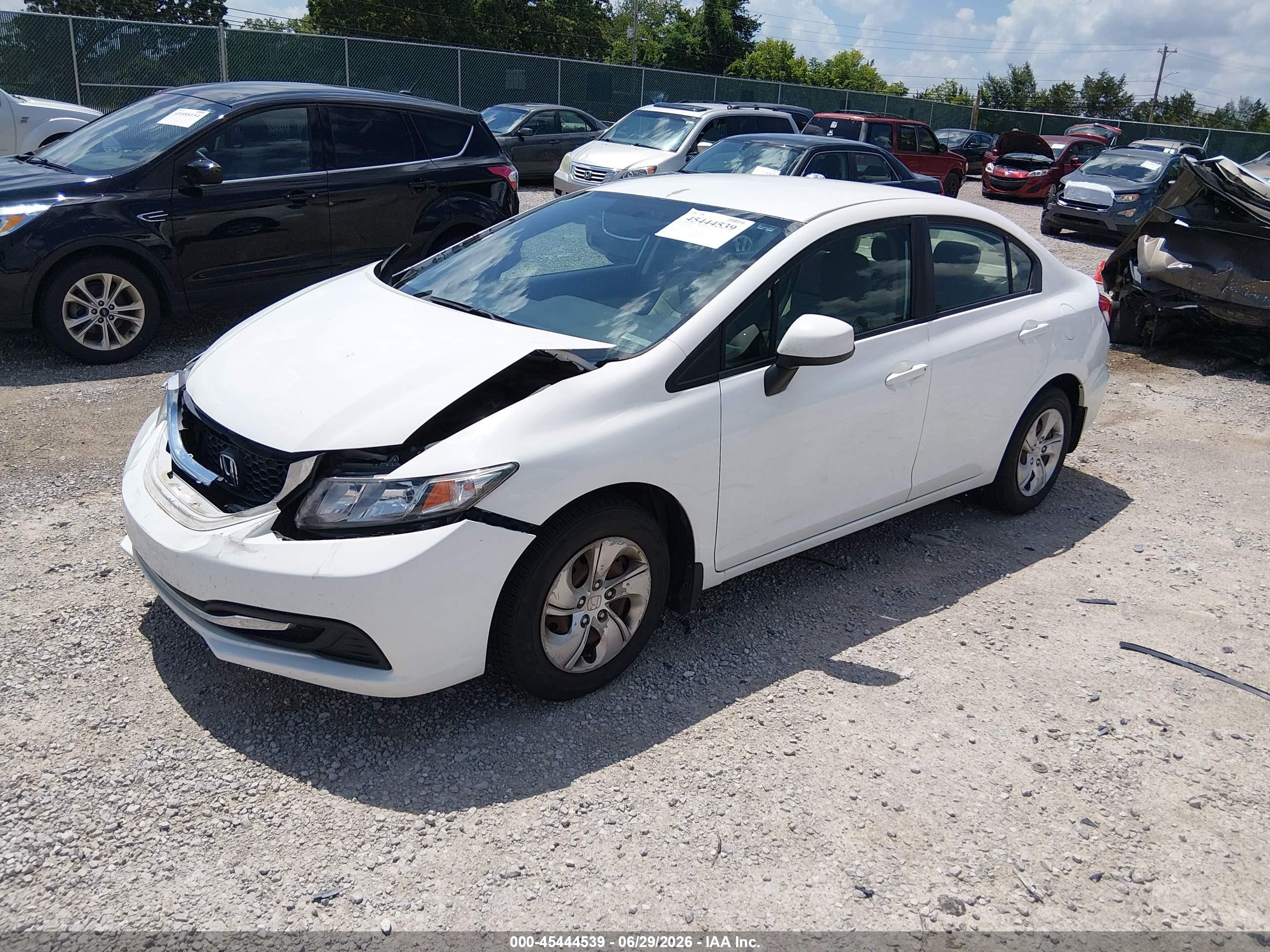2013 Honda Civic Lx White vin: 19XFB2F57DE030208