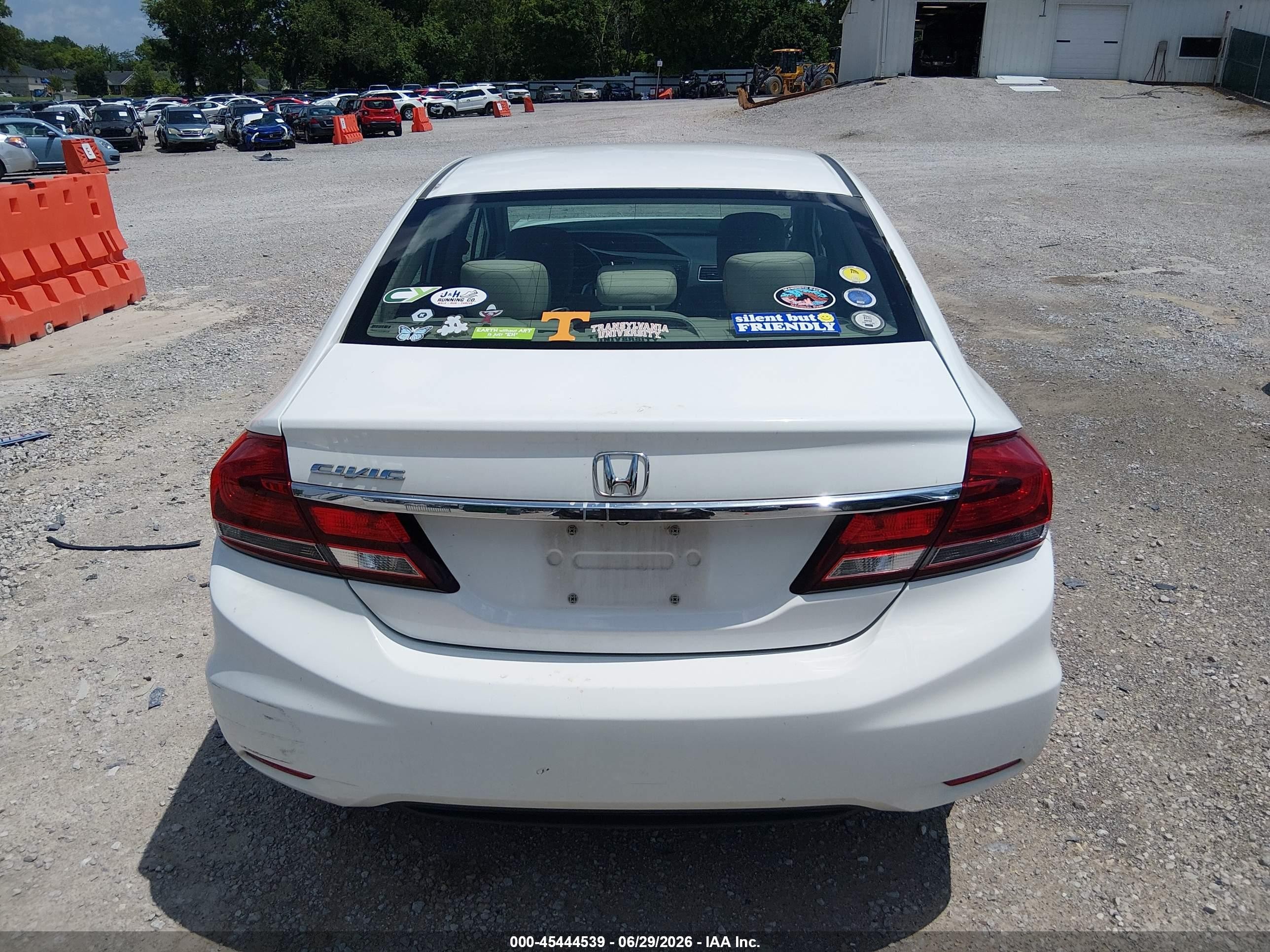 2013 Honda Civic Lx White vin: 19XFB2F57DE030208