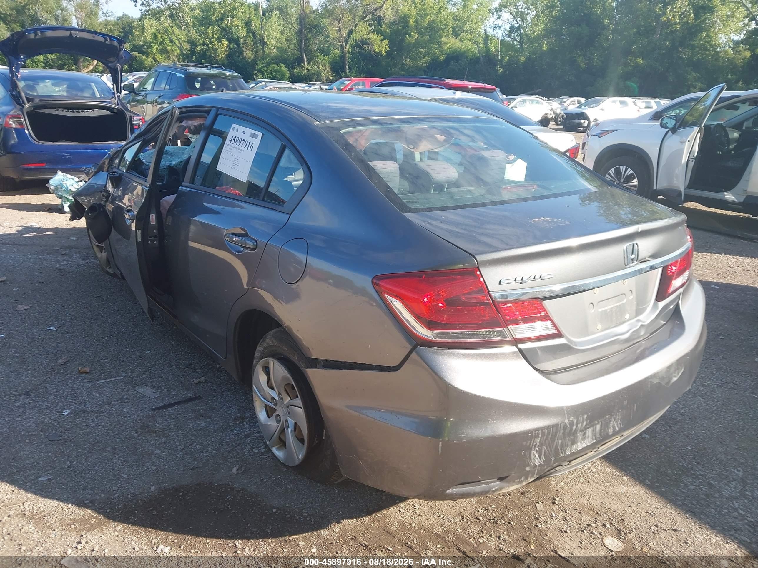 2013 Honda Civic Lx Gray vin: 19XFB2F57DE036848