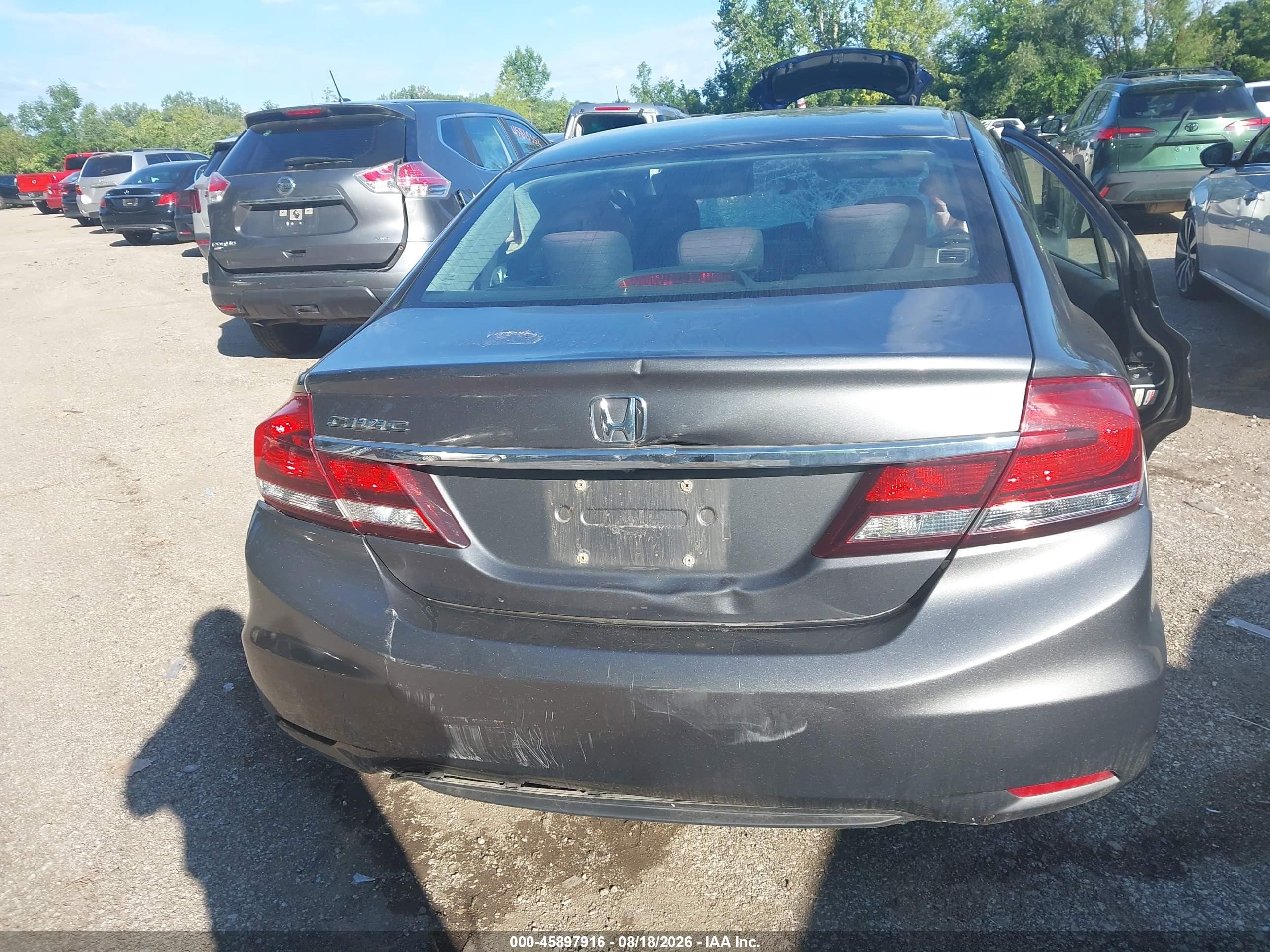 2013 Honda Civic Lx Gray vin: 19XFB2F57DE036848