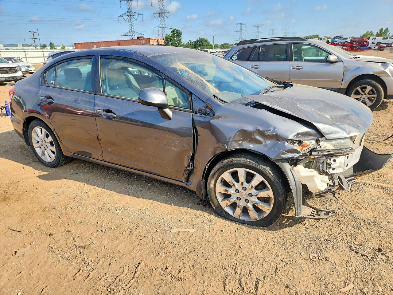 2013 Honda Civic Lx Gray vin: 19XFB2F57DE037630