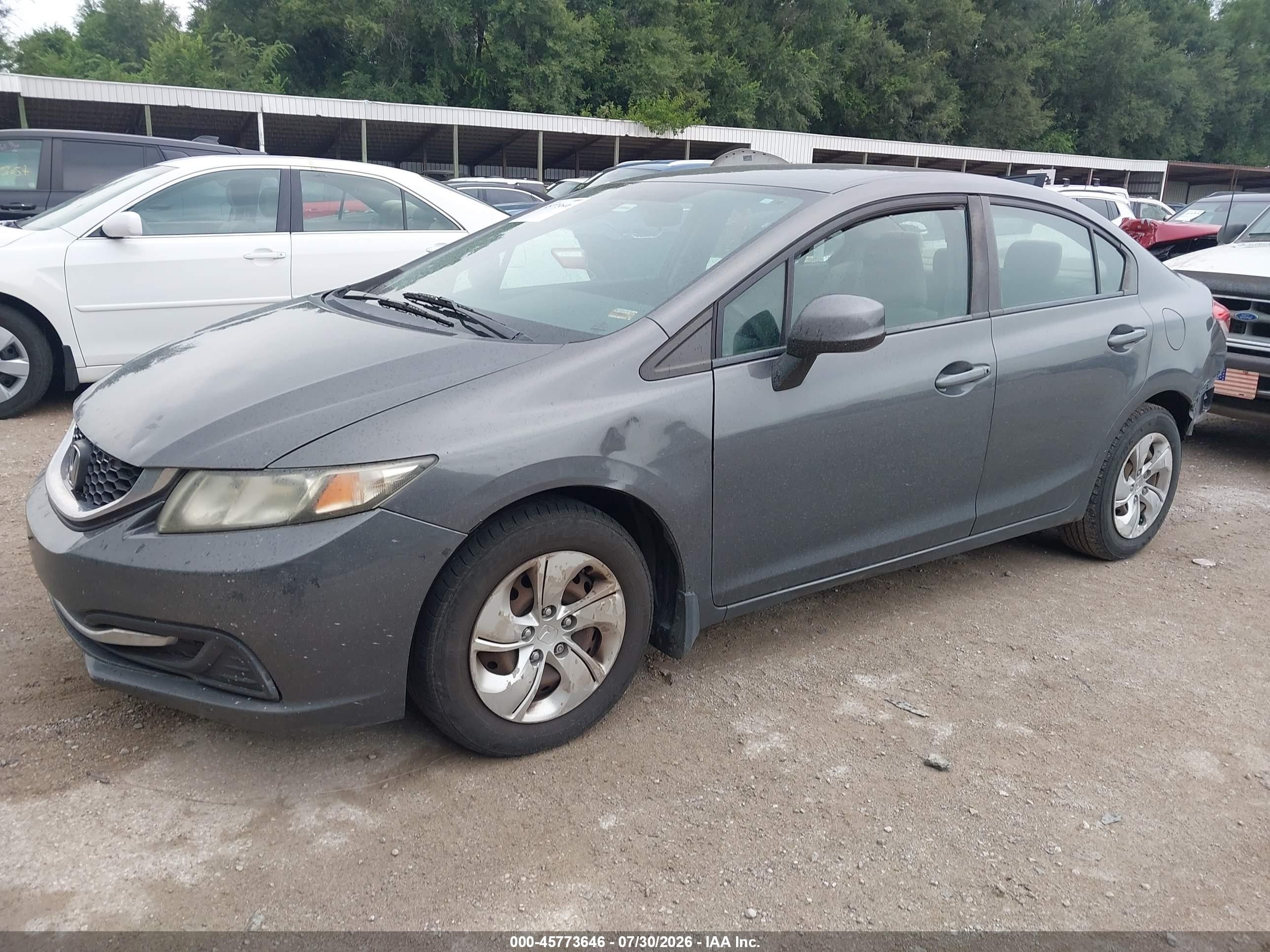 2013 Honda Civic Lx Gray vin: 19XFB2F57DE041015