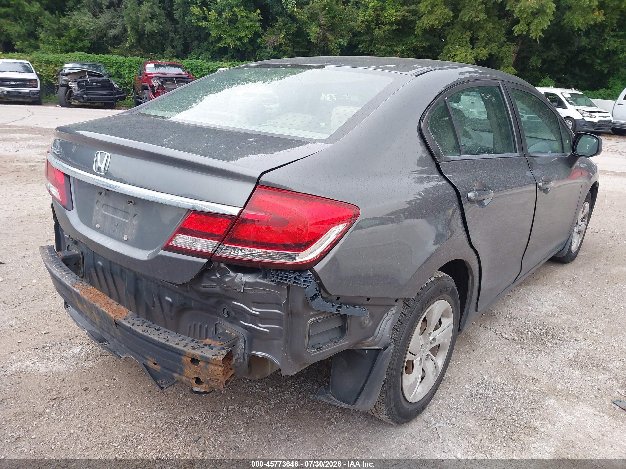 2013 Honda Civic Lx Gray vin: 19XFB2F57DE041015