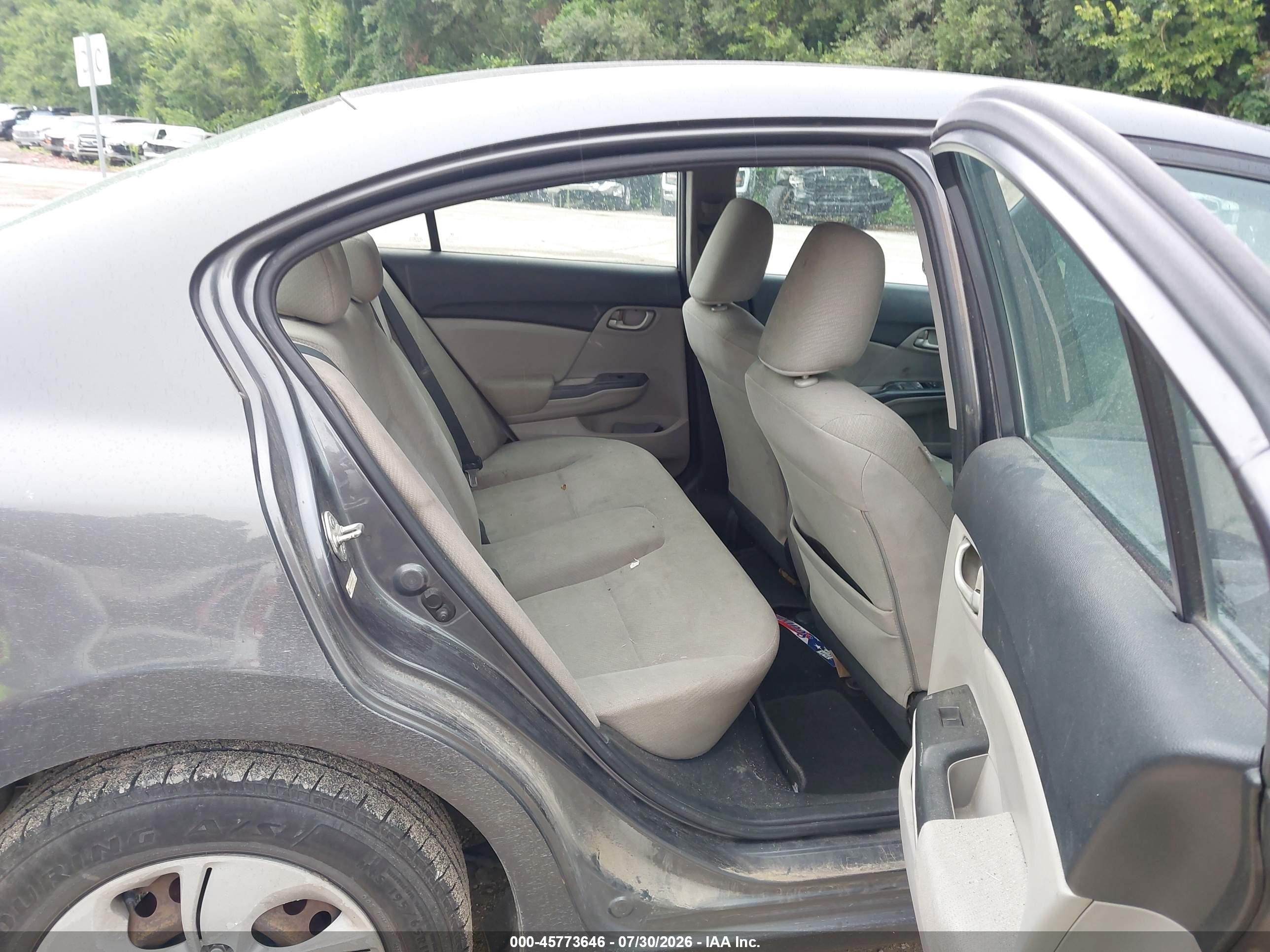 2013 Honda Civic Lx Gray vin: 19XFB2F57DE041015