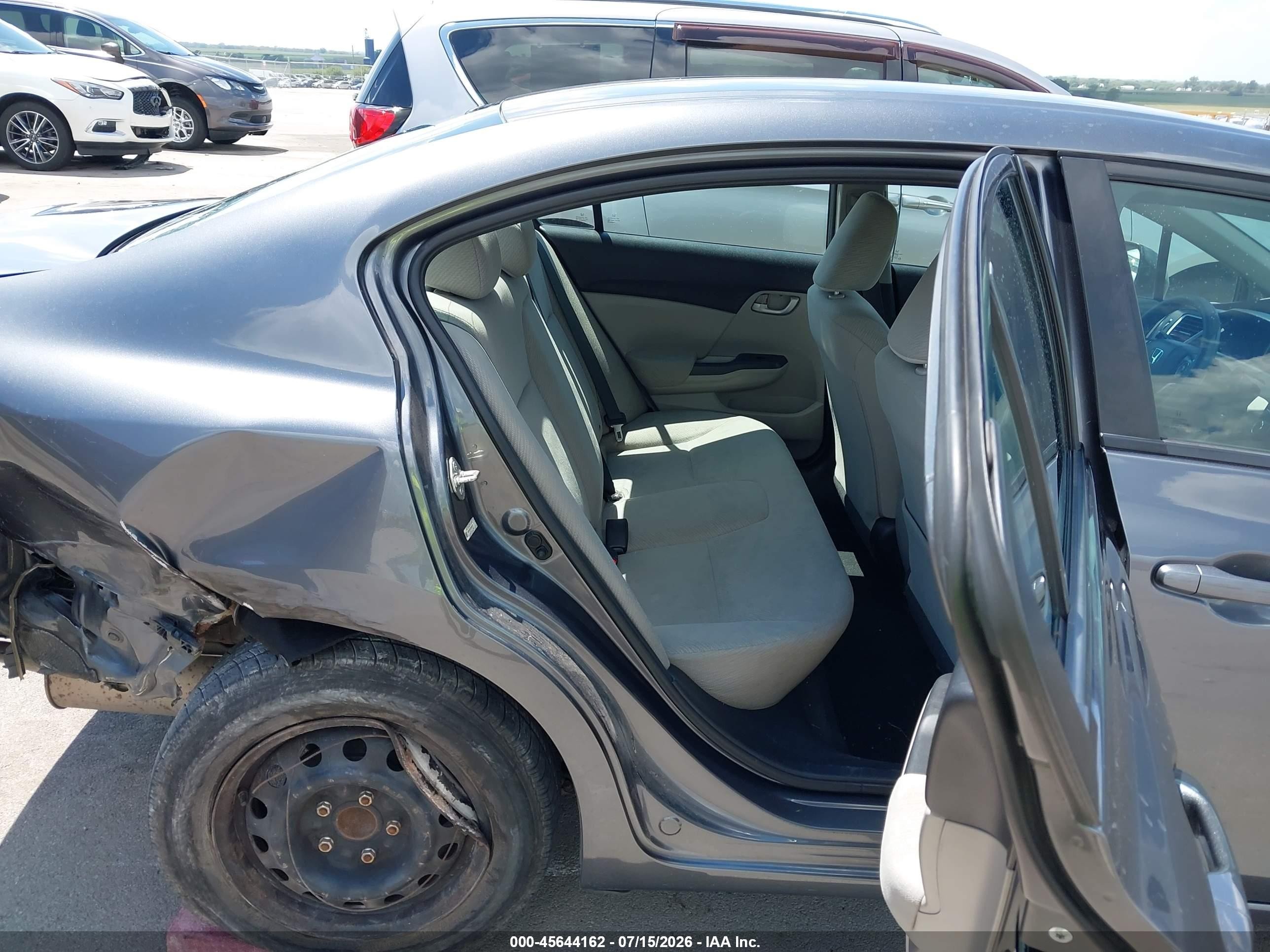 2013 Honda Civic Lx Gray vin: 19XFB2F57DE041371