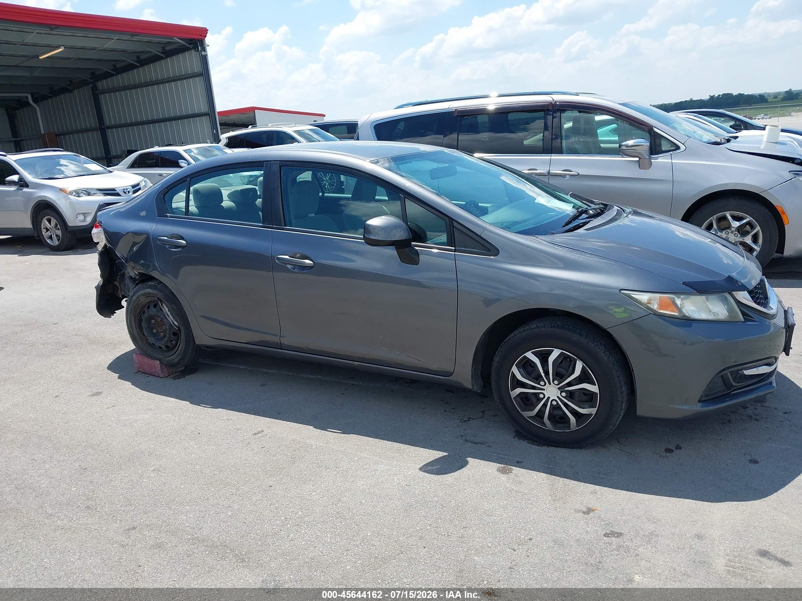 2013 Honda Civic Lx Gray vin: 19XFB2F57DE041371