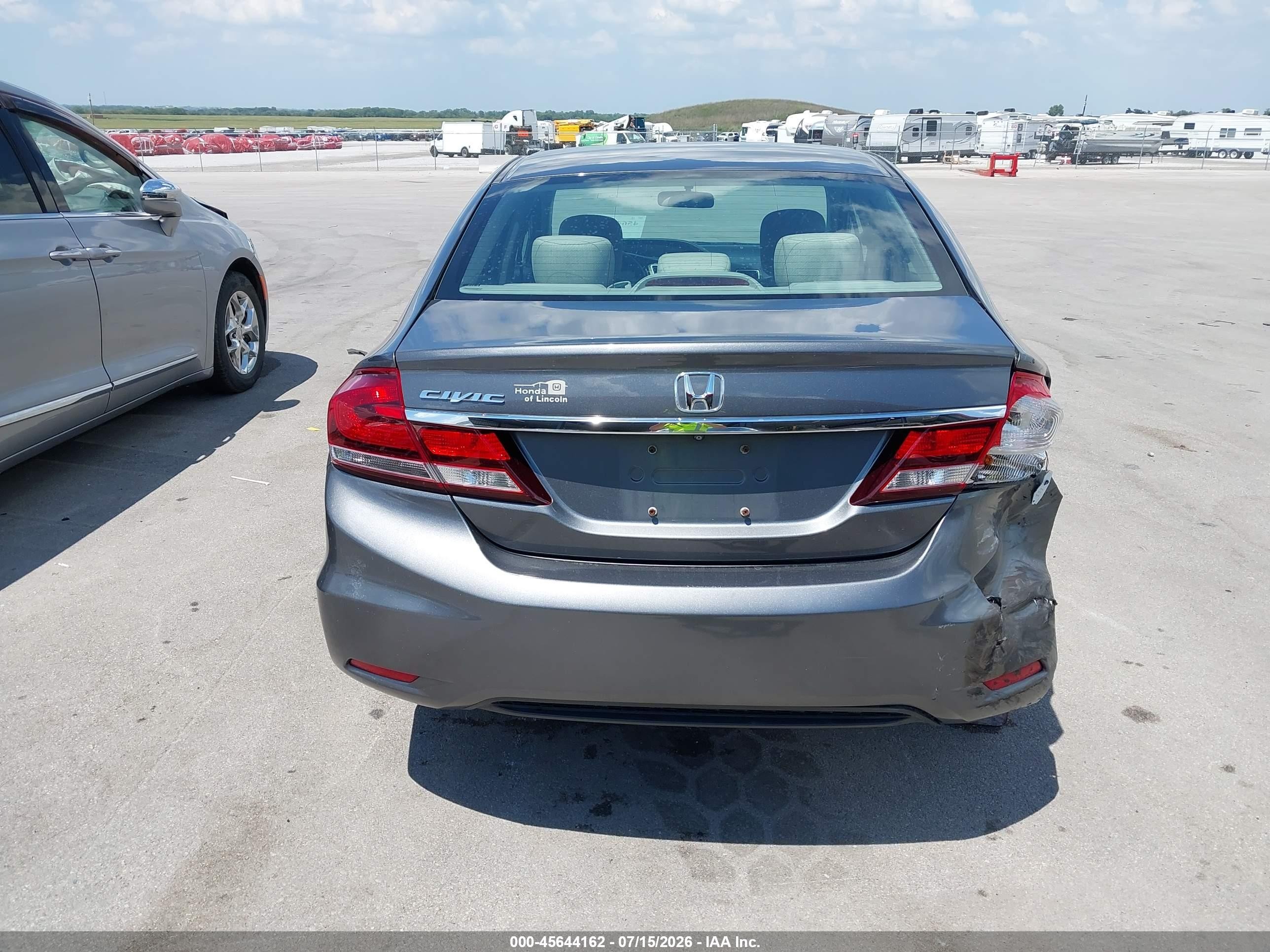 2013 Honda Civic Lx Gray vin: 19XFB2F57DE041371